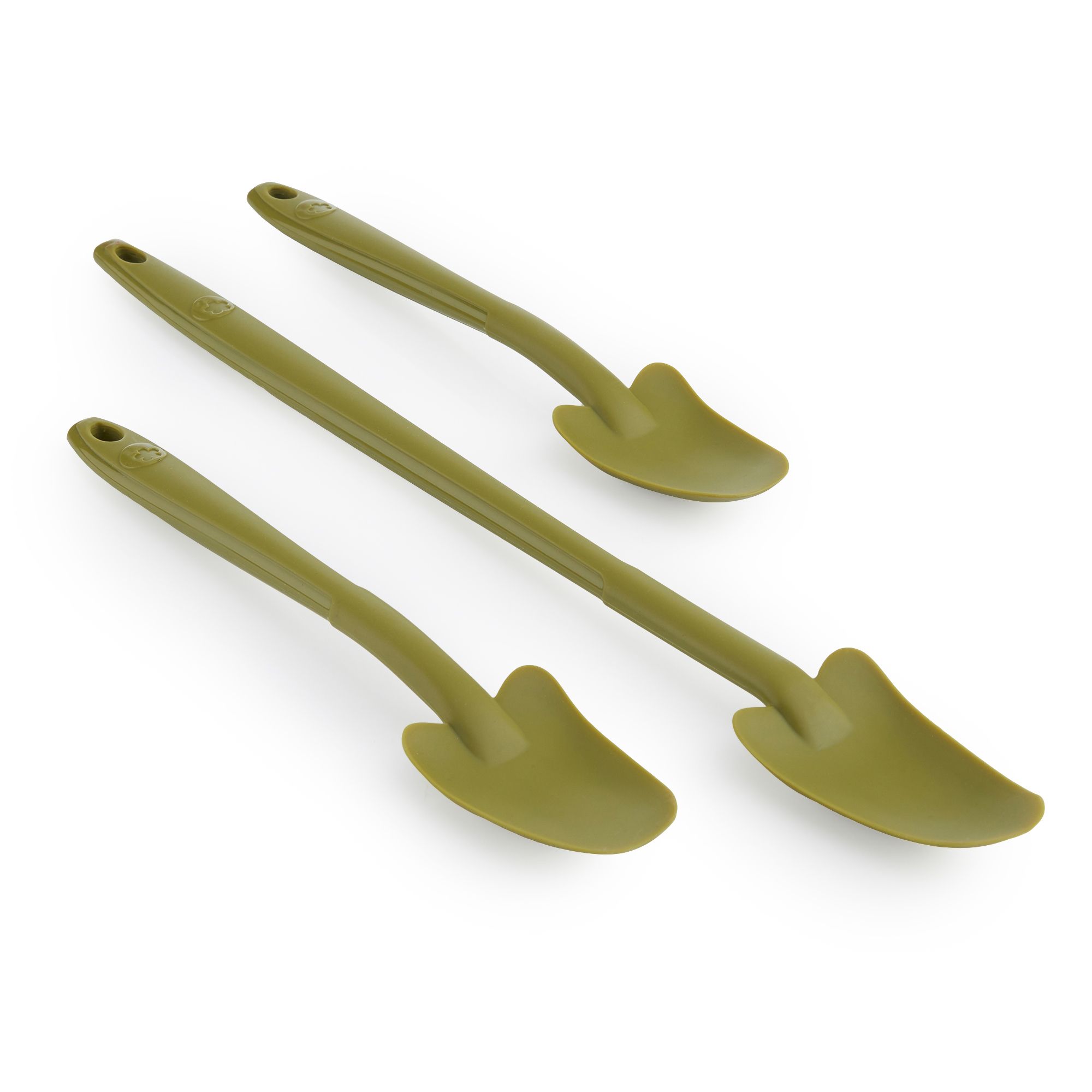 KOCHBLUME® Silikon Restelöffel 2x S & 1x L Löffel mit Edelstahlkern spülmaschinenfest