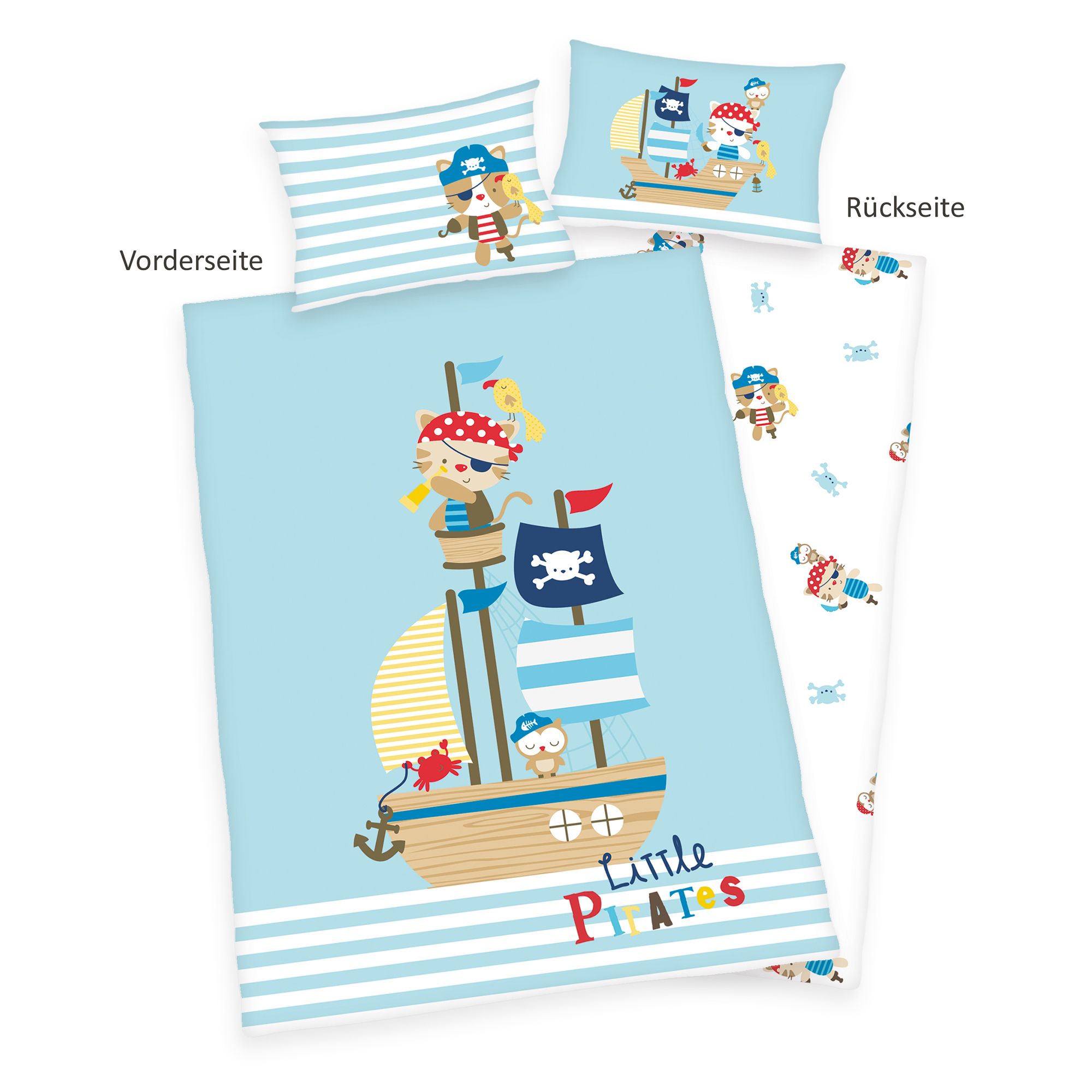 babybest® Wendebettwäsche Piraten Baumwoll Renforcé Einzelbett, 2tlg.