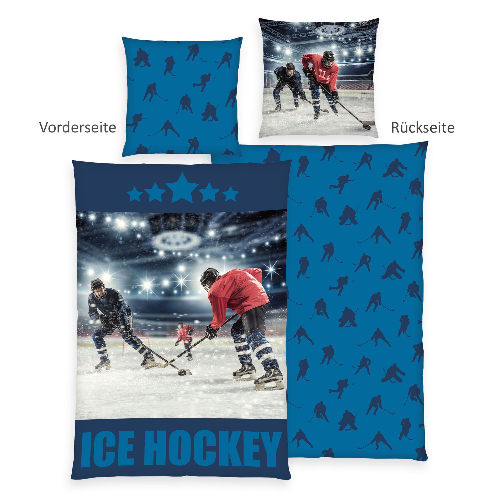 Young Collection Wendebettwäsche Eishockey Baumwoll Renforcé Einzelbett, 2tlg.