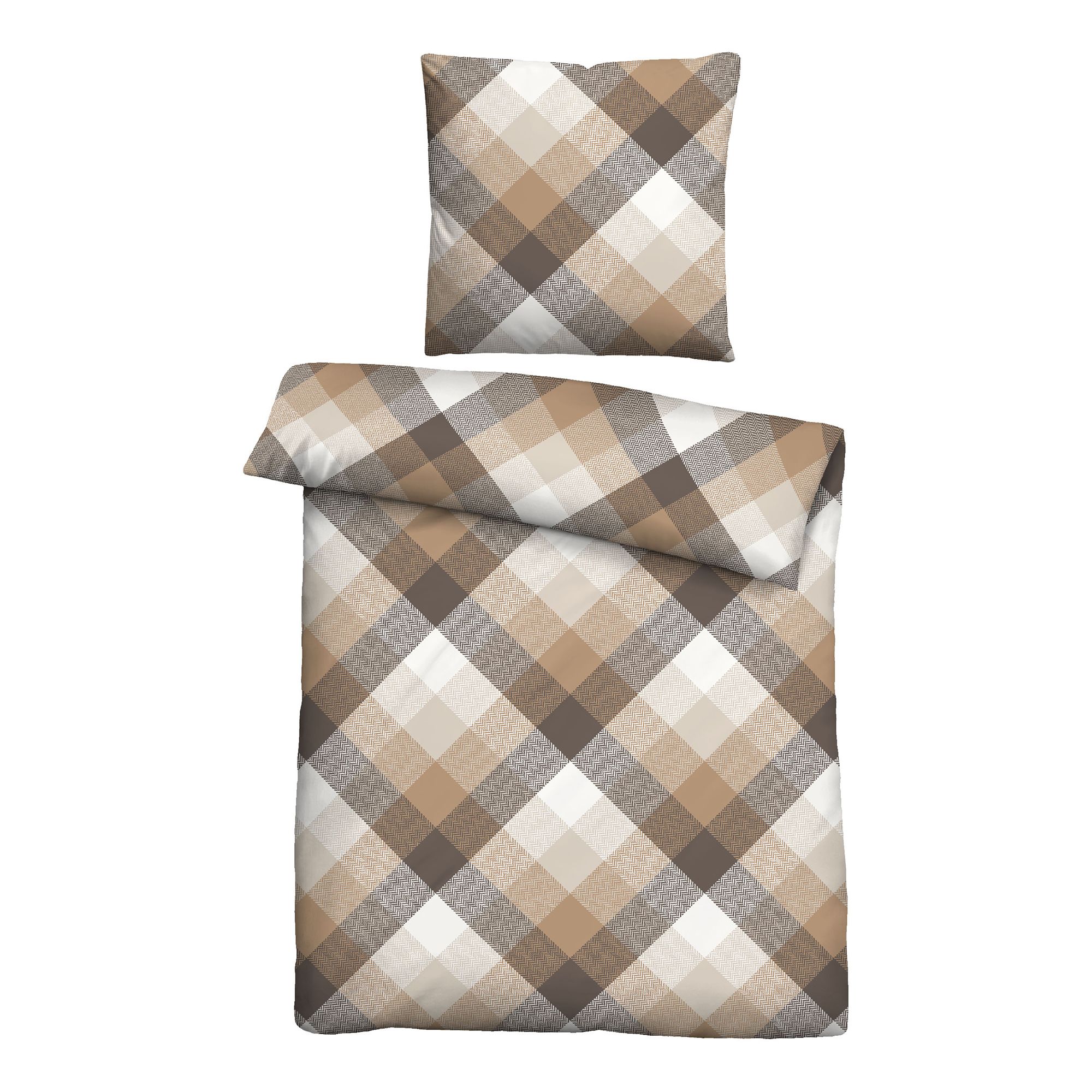 Castell® Bettwäsche Rauten Baumwoll Satin Einzelbett, 2tlg.