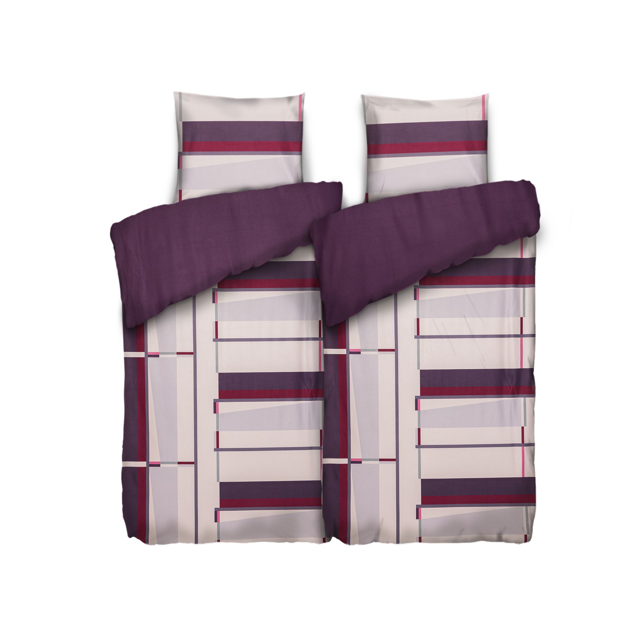 WINTERENGEL Wendebettwäsche grafisch gesondert Mikrofaser Flanell Doppelbett, 4tlg.