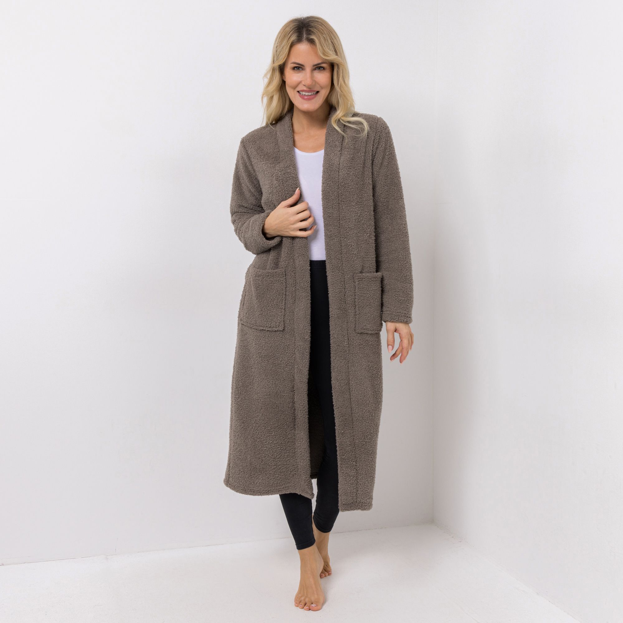 COZEE HOME Lounge Cardigan uni MF Fluffy Bouclé extra lang