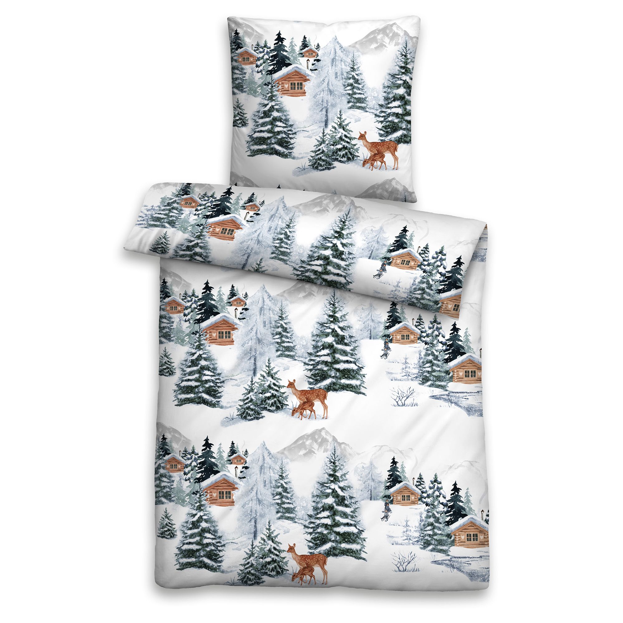 Castell® Bettwäsche Winter Baumwoll Feinbiber Einzelbett, 2tlg.