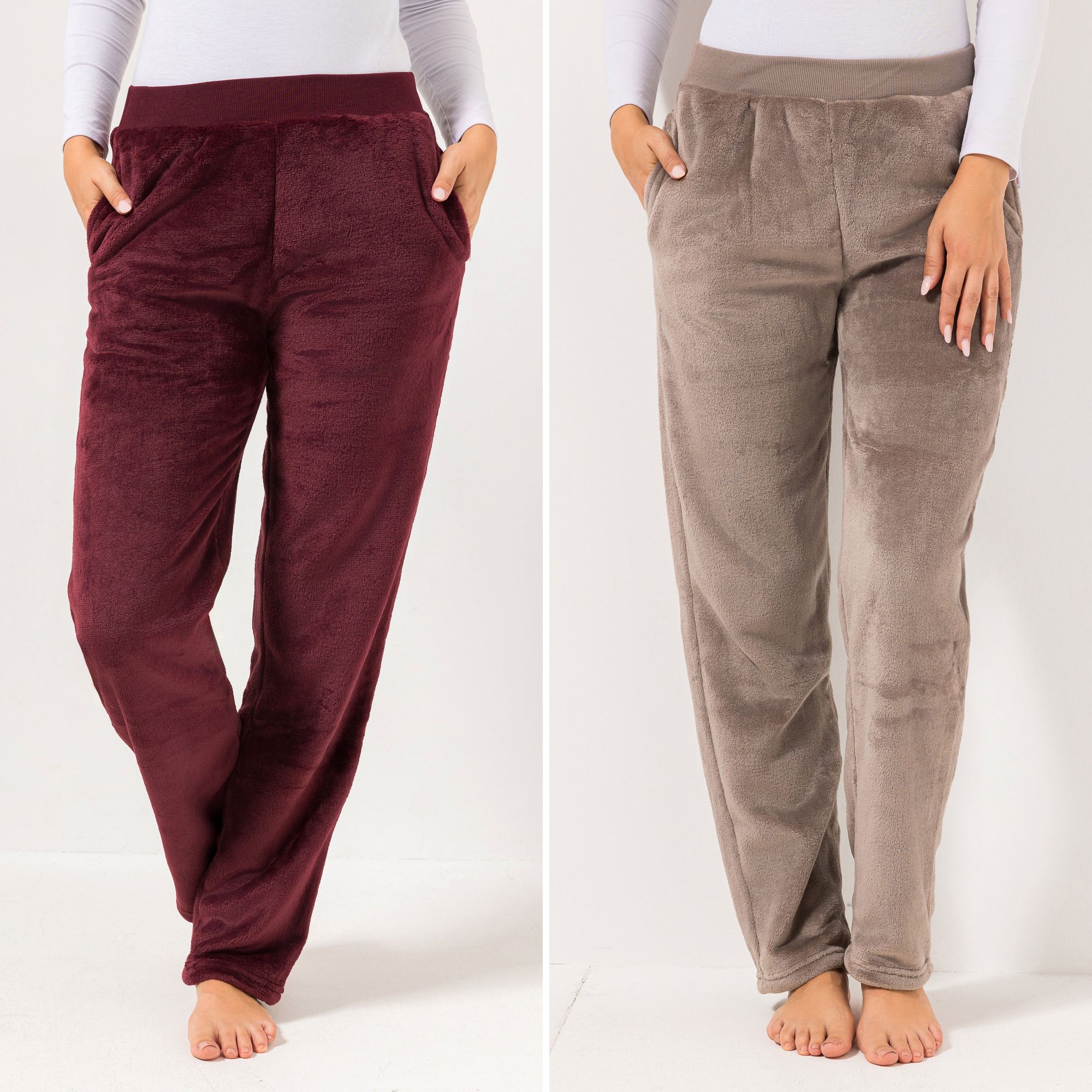 MONT CHALET 2 Damen-Hosen Farbmix Mikrofaser Chinchilla Eingrifftaschen