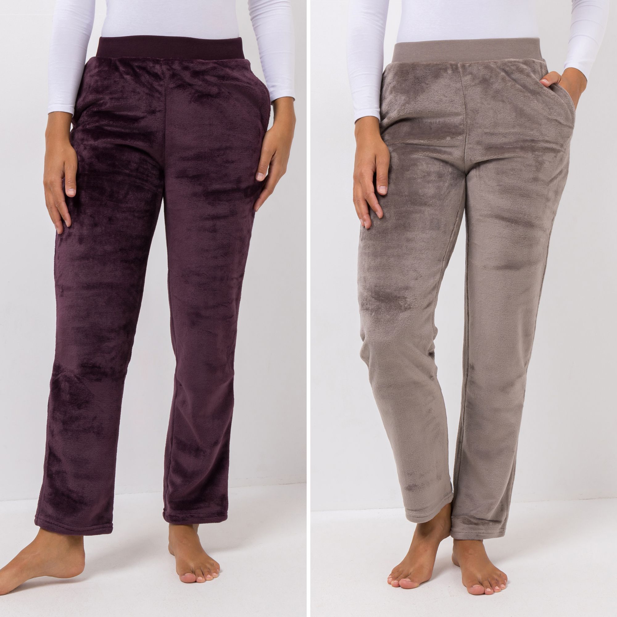 MONT CHALET 2 Damen-Hosen Farbmix Mikrofaser Chinchilla Eingrifftaschen