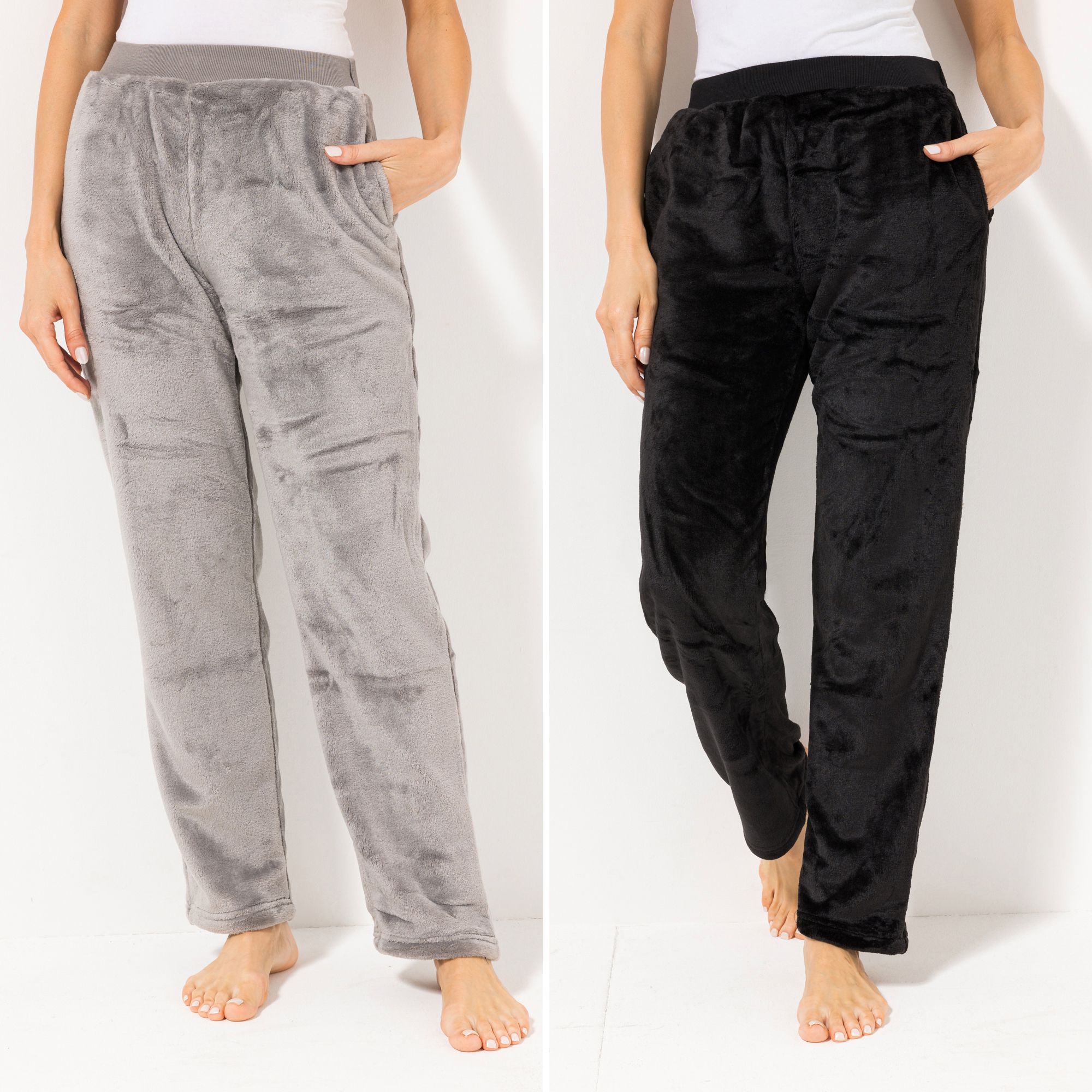 MONT CHALET 2 Damen-Hosen Farbmix Mikrofaser Chinchilla Eingrifftaschen