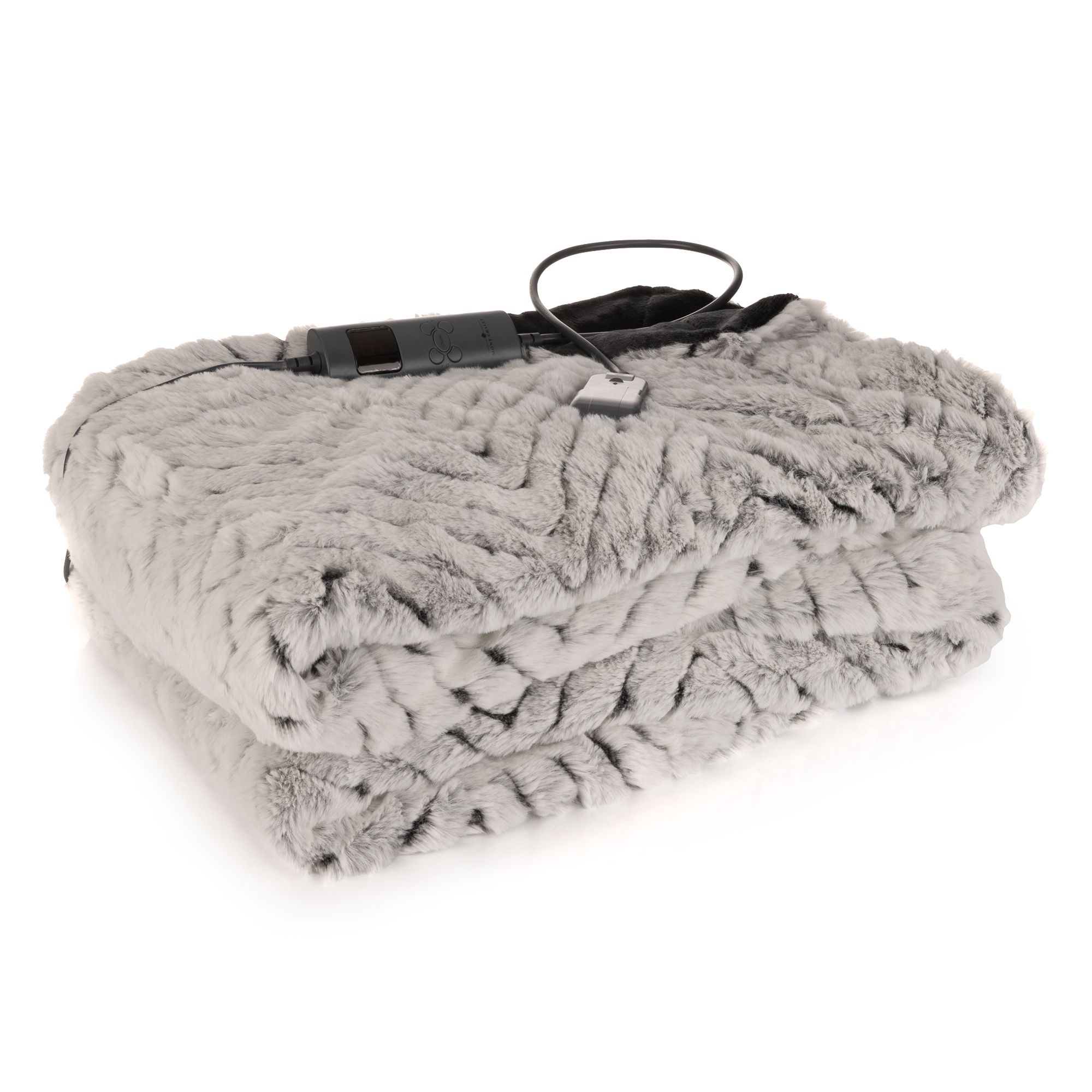 MONT CHALET Fellimitat-Heizdecke strukturiert Mikrofaser-Abseite waschbar, 130x180cm