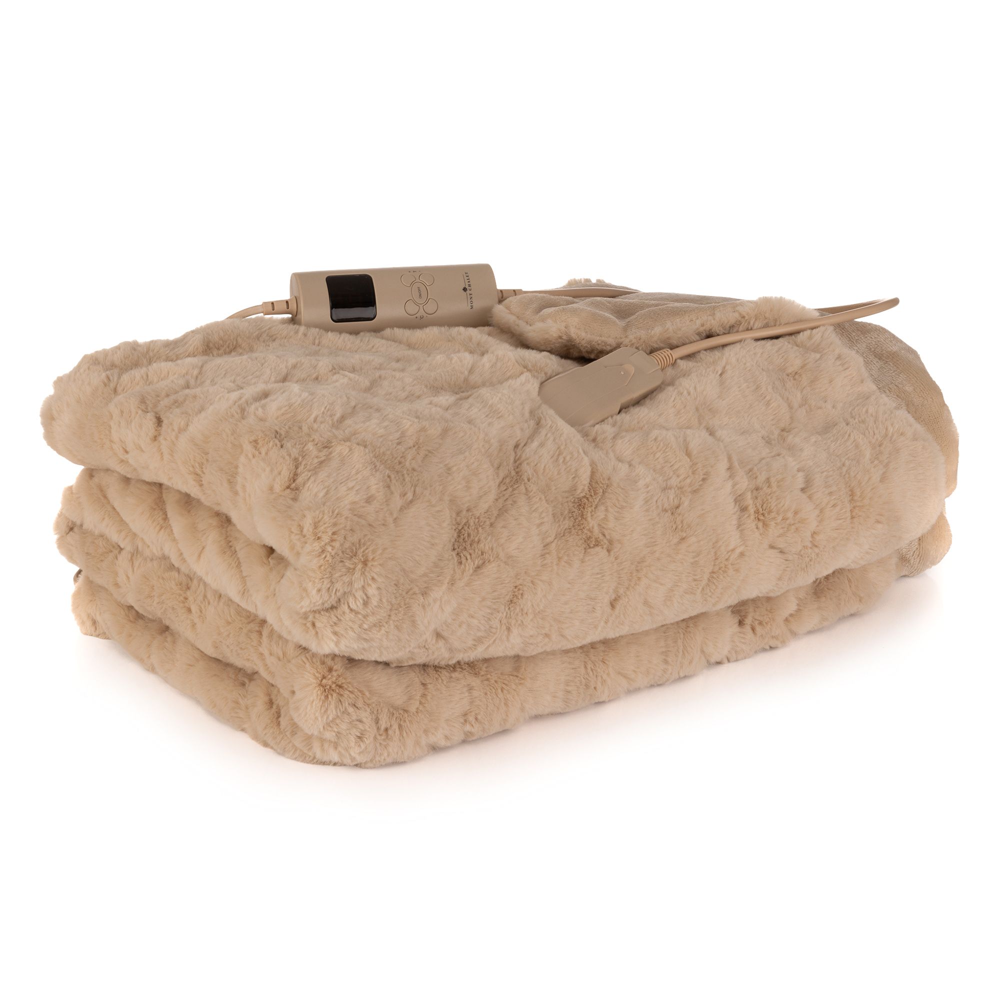 MONT CHALET Fellimitat-Heizdecke strukturiert Mikrofaser-Abseite waschbar, 130x180cm