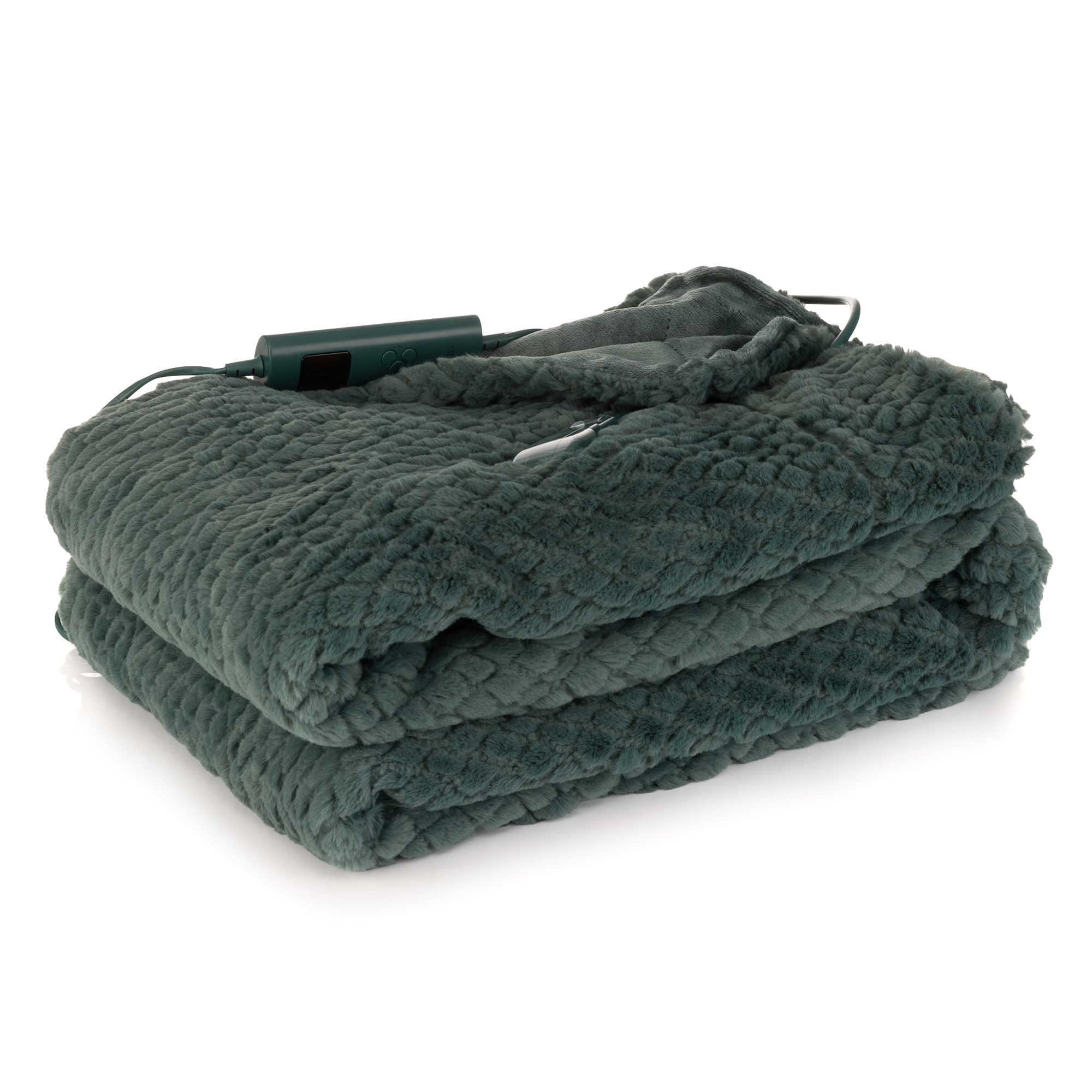 MONT CHALET Fellimitat-Heizdecke strukturiert Mikrofaser-Abseite waschbar, 130x180cm