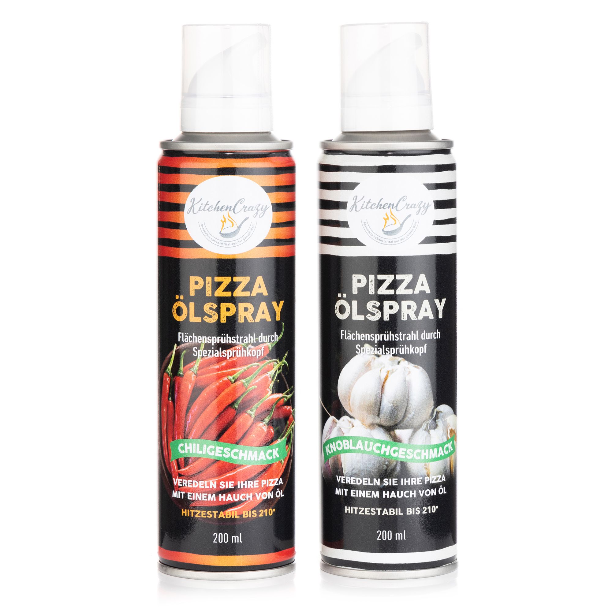 KITCHENCRAZY Pizza Ölspray zur Veredelung leicht dosierbar Inhalt 2x 200ml