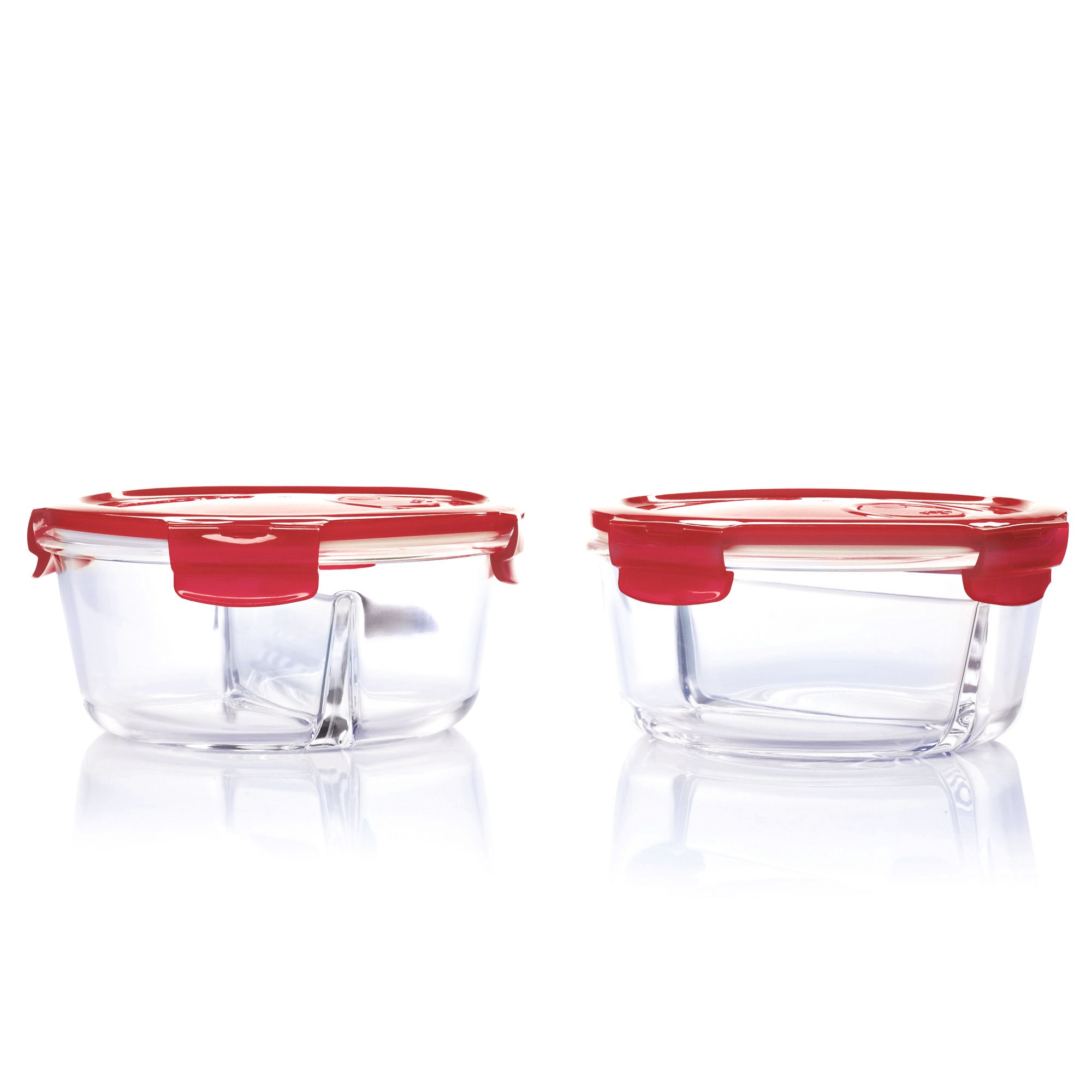 LocknLock 2 Frischhaltedosen aus Borosilikatglas mit Trennwand je 900ml Volumen