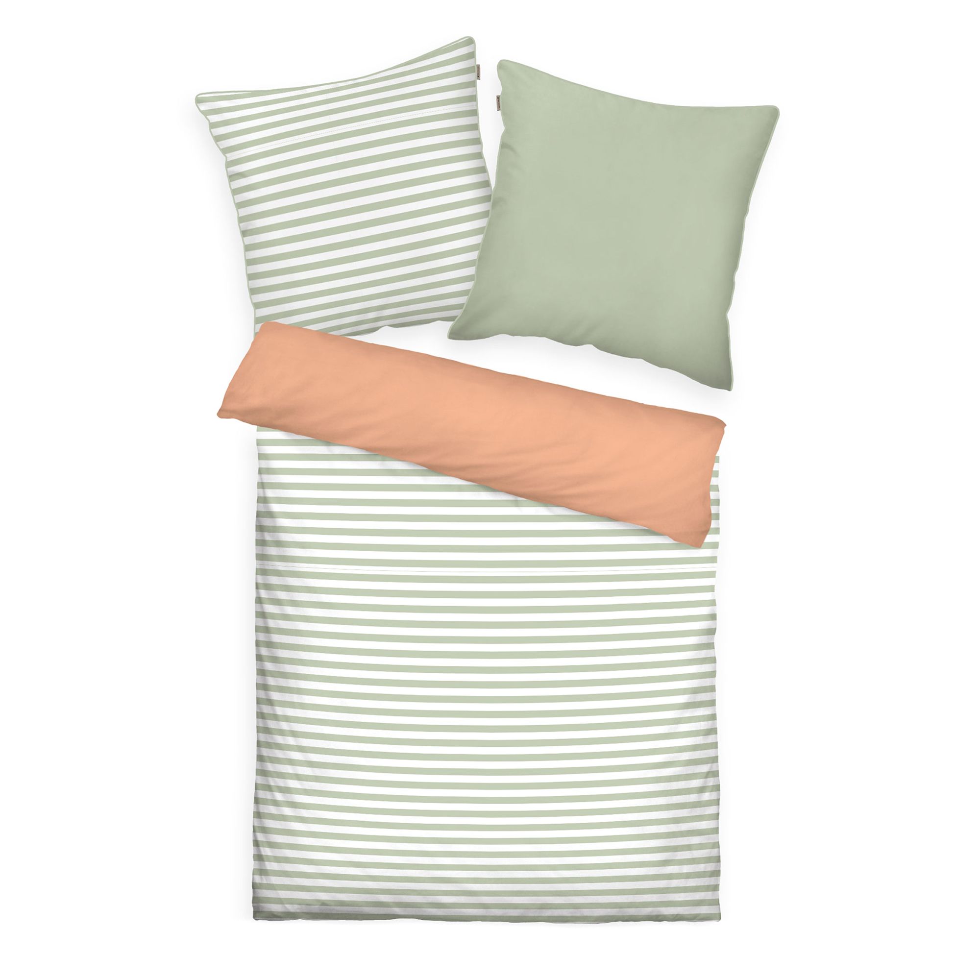 TOM TAILOR Wendebettwäsche Stripes / Paspel Baumwoll Perkal Einzelbett