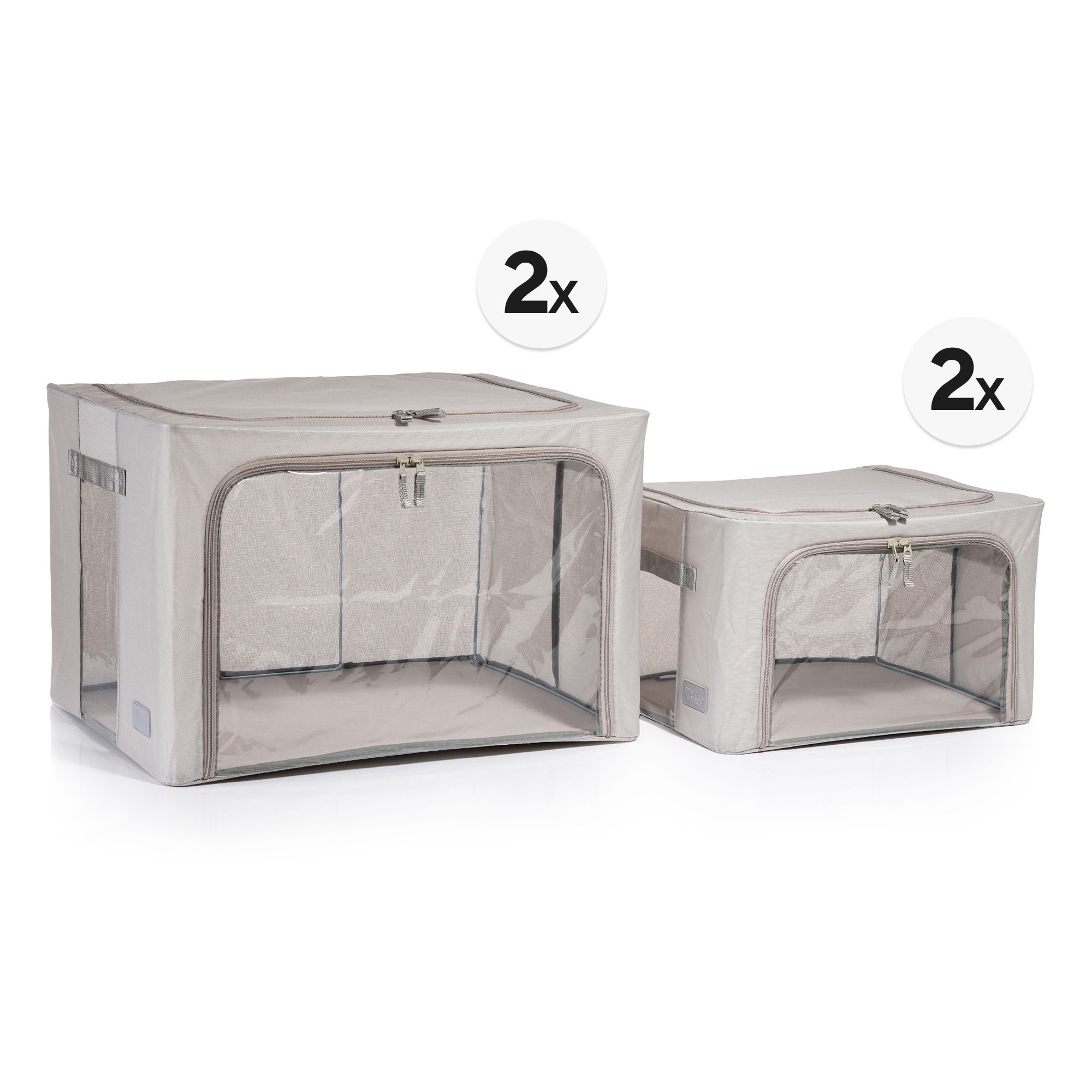 PERIEA® Aufbewahrungsboxen mit Sichtfenster 2 Größen 4tlg.