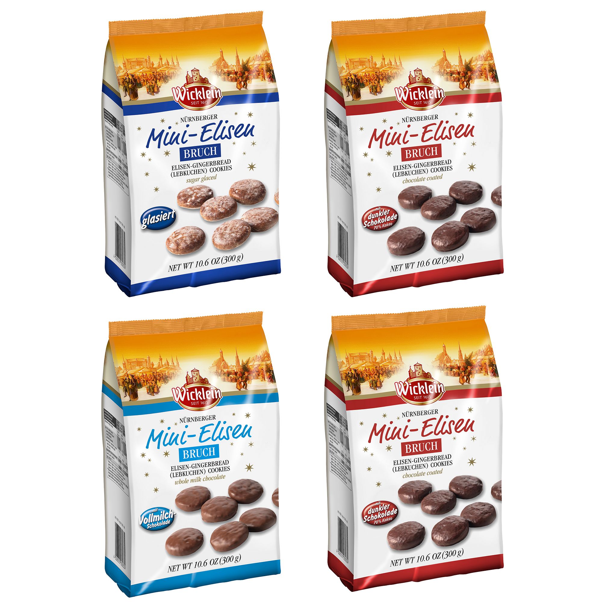 WICKLEIN Elisen Bruch Paket 3 versch. Sorten exklusiv bei QVC Inhalt 1.200g