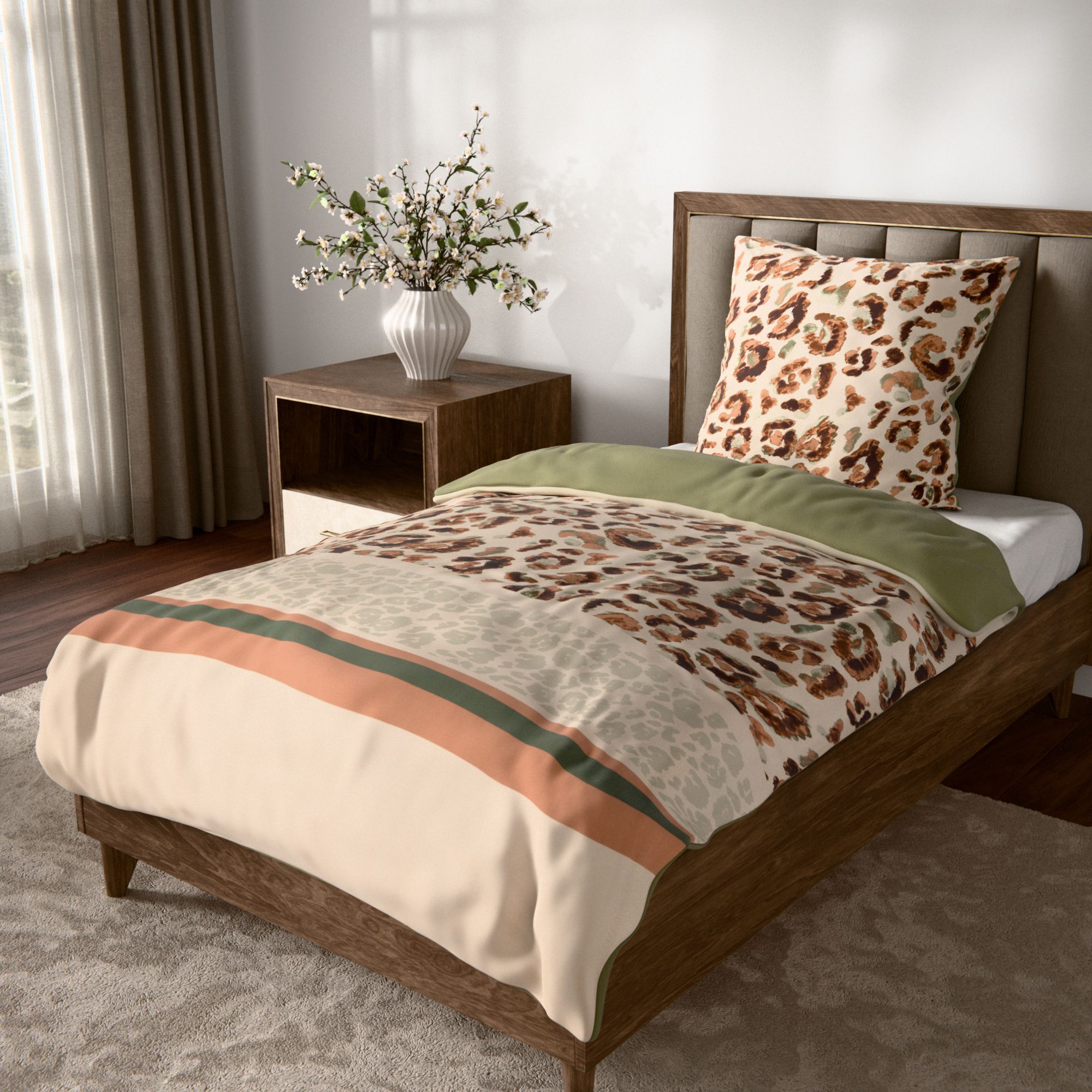 JERYMOOD extra soft Wendebettwäsche Leo- & Streifenmuster Mikrofaser Jersey Einzelbett, 2tlg.