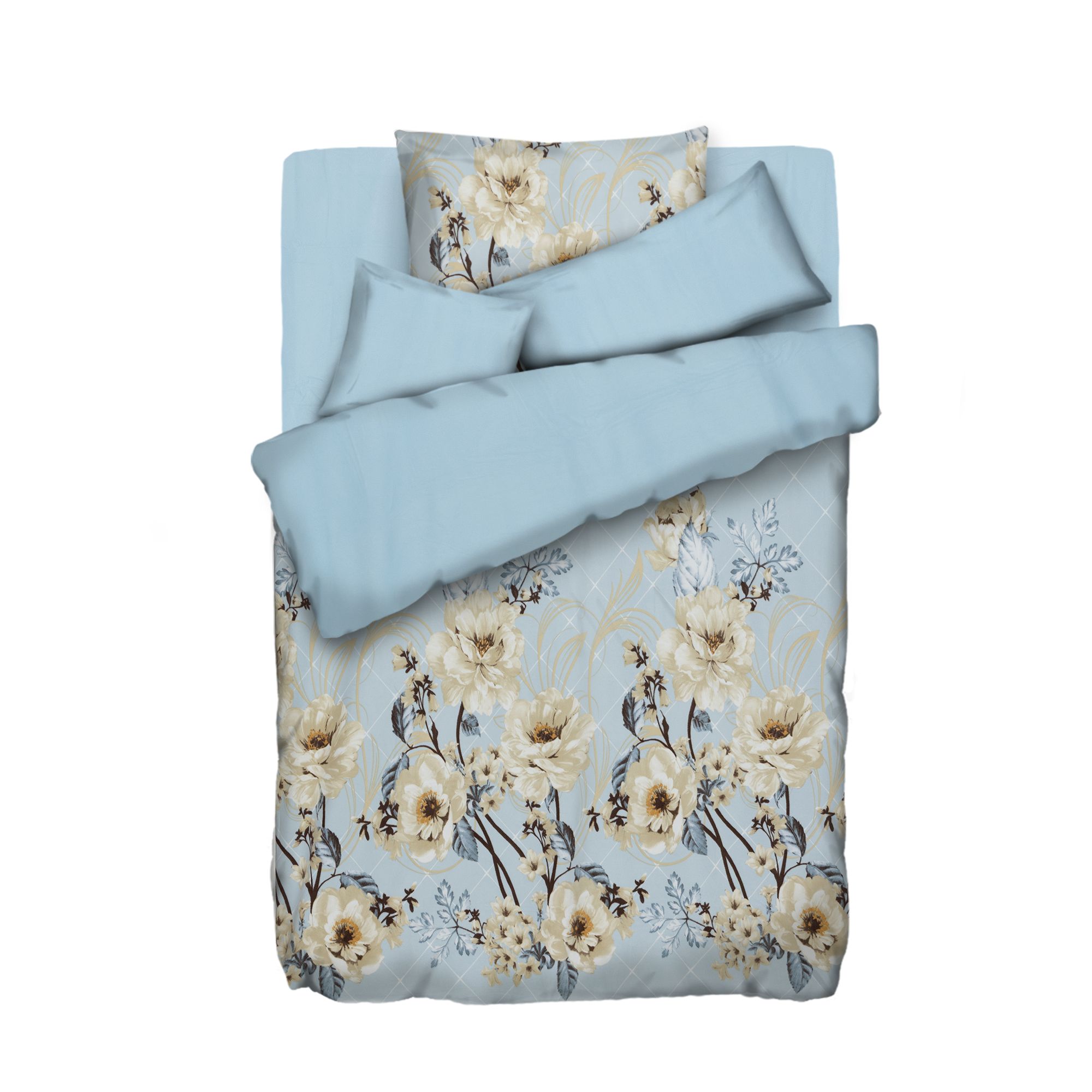 WINTERENGEL Premium Wendebettwäsche künstlerische Rosen Mikrofaser Flanell Einzelbett, 5tlg.