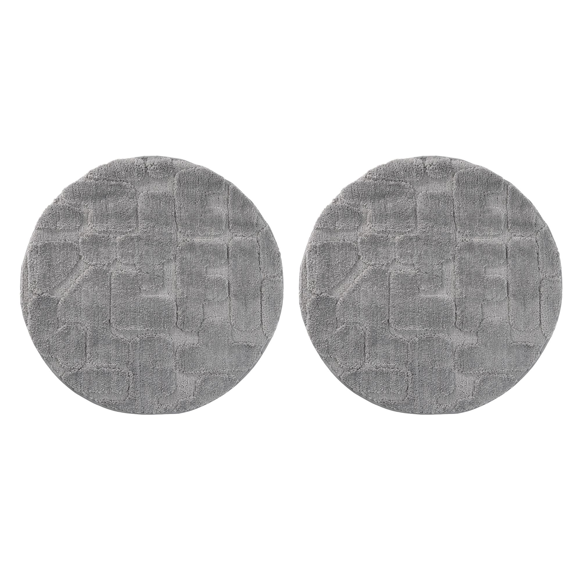 CASA FONDO 2 runde Fußmatten Hoch-/Tiefstruktur HeiQ-Ausrüstung Samt-Paspel, Ø 65cm