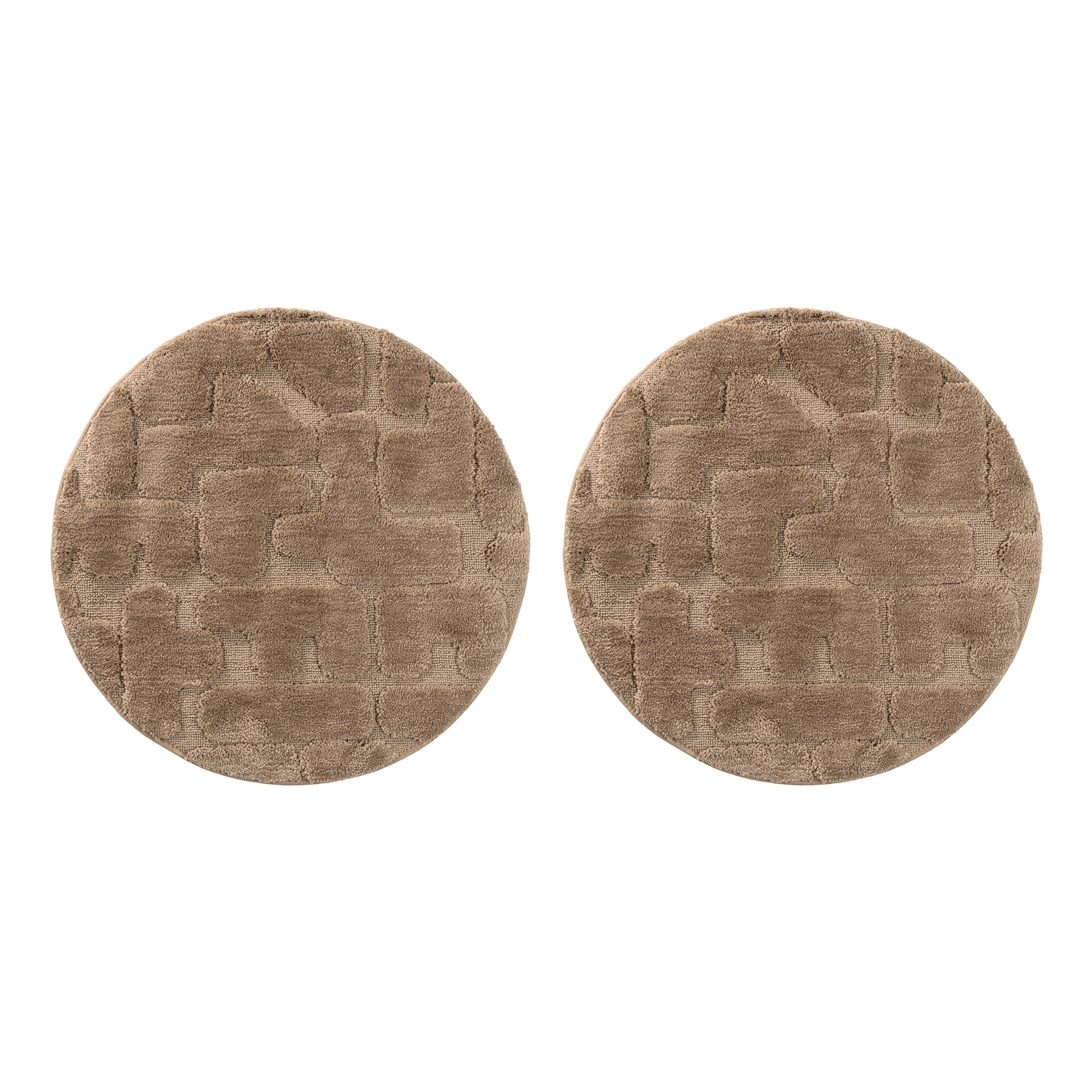 CASA FONDO 2 runde Fußmatten Hoch-/Tiefstruktur HeiQ-Ausrüstung Samt-Paspel, Ø 65cm