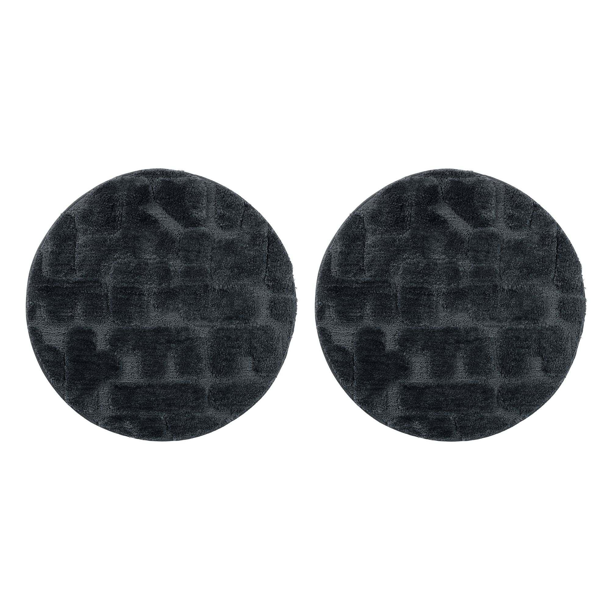 CASA FONDO 2 runde Fußmatten Hoch-/Tiefstruktur HeiQ-Ausrüstung Samt-Paspel, Ø 65cm