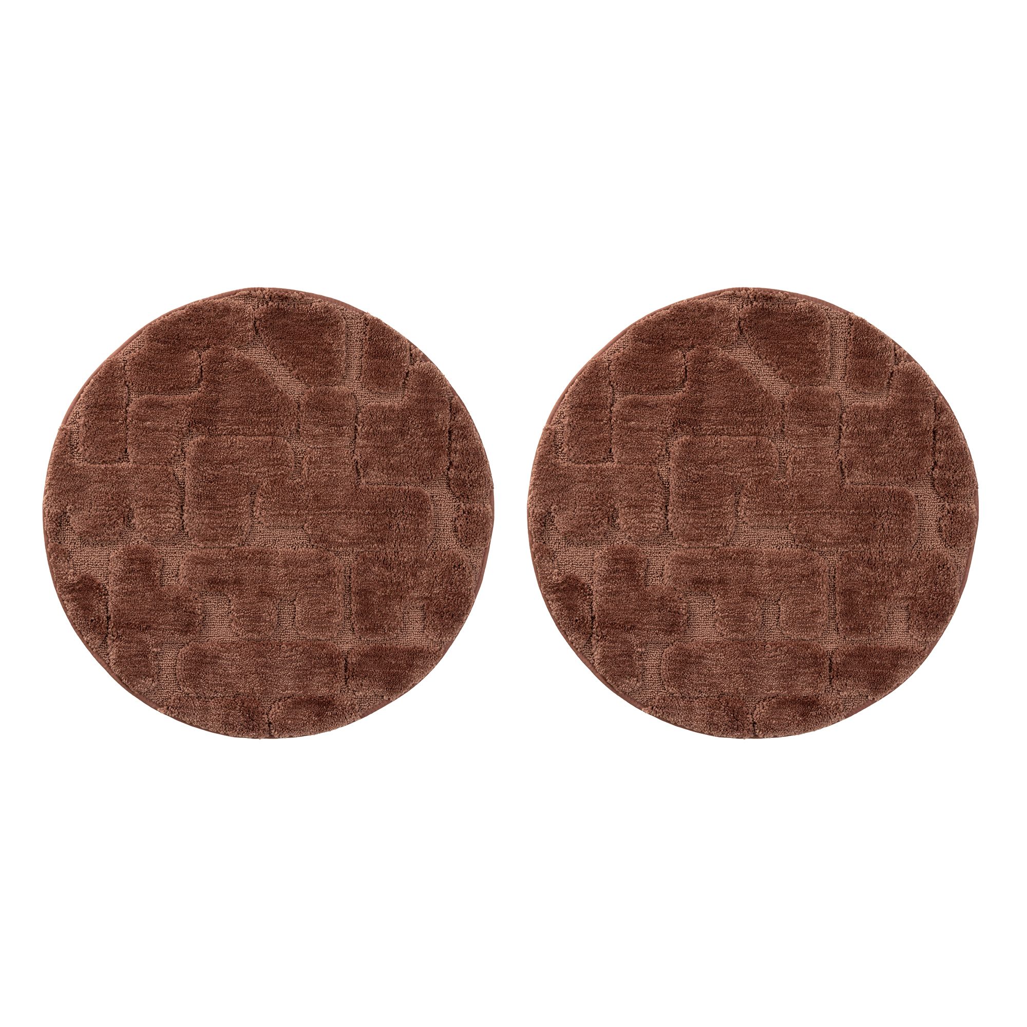 CASA FONDO 2 runde Fußmatten Hoch-/Tiefstruktur HeiQ-Ausrüstung Samt-Paspel, Ø 65cm