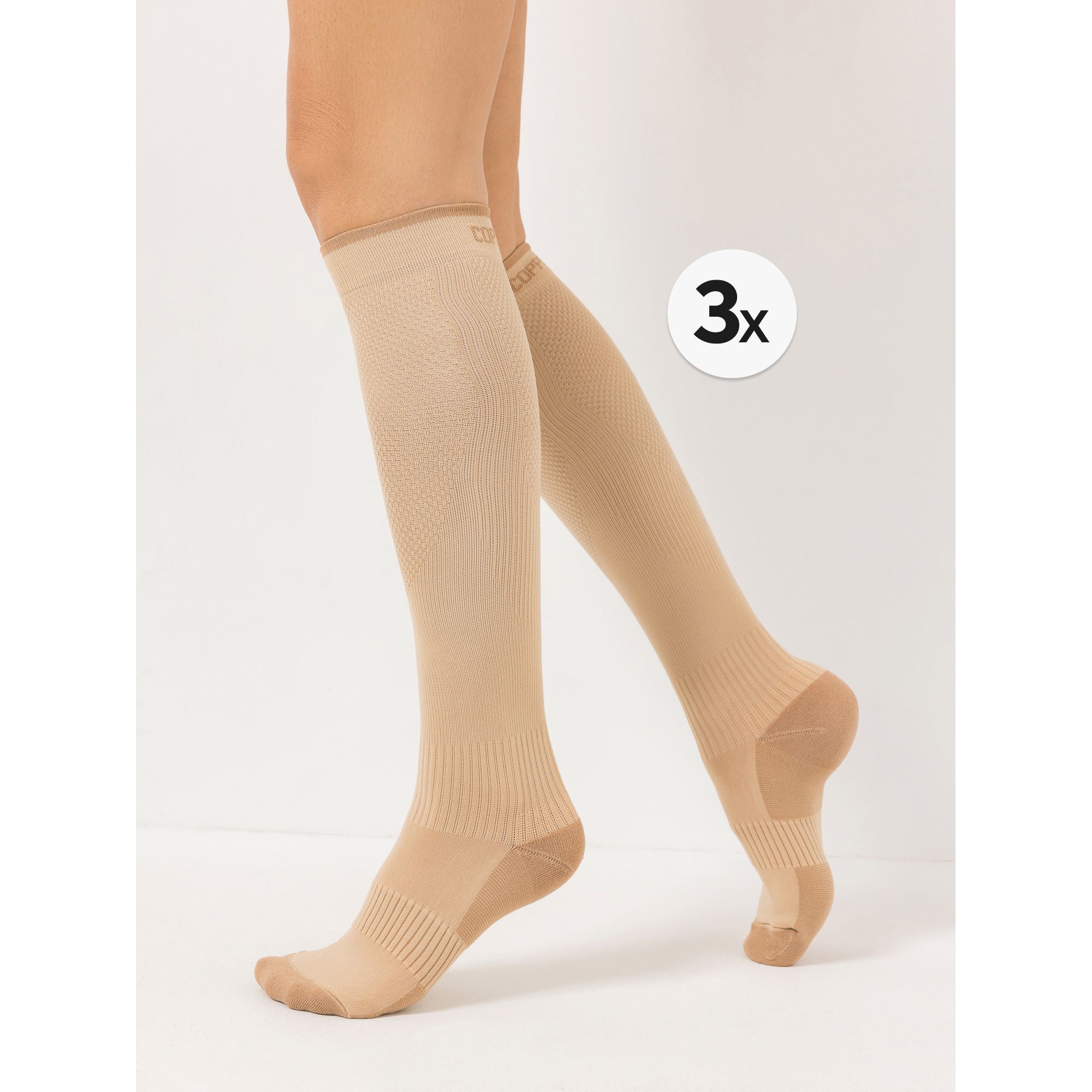 COPPER fit™ Stützstrümpfe kniehoch gepolstertes Fußbett 3 Paar