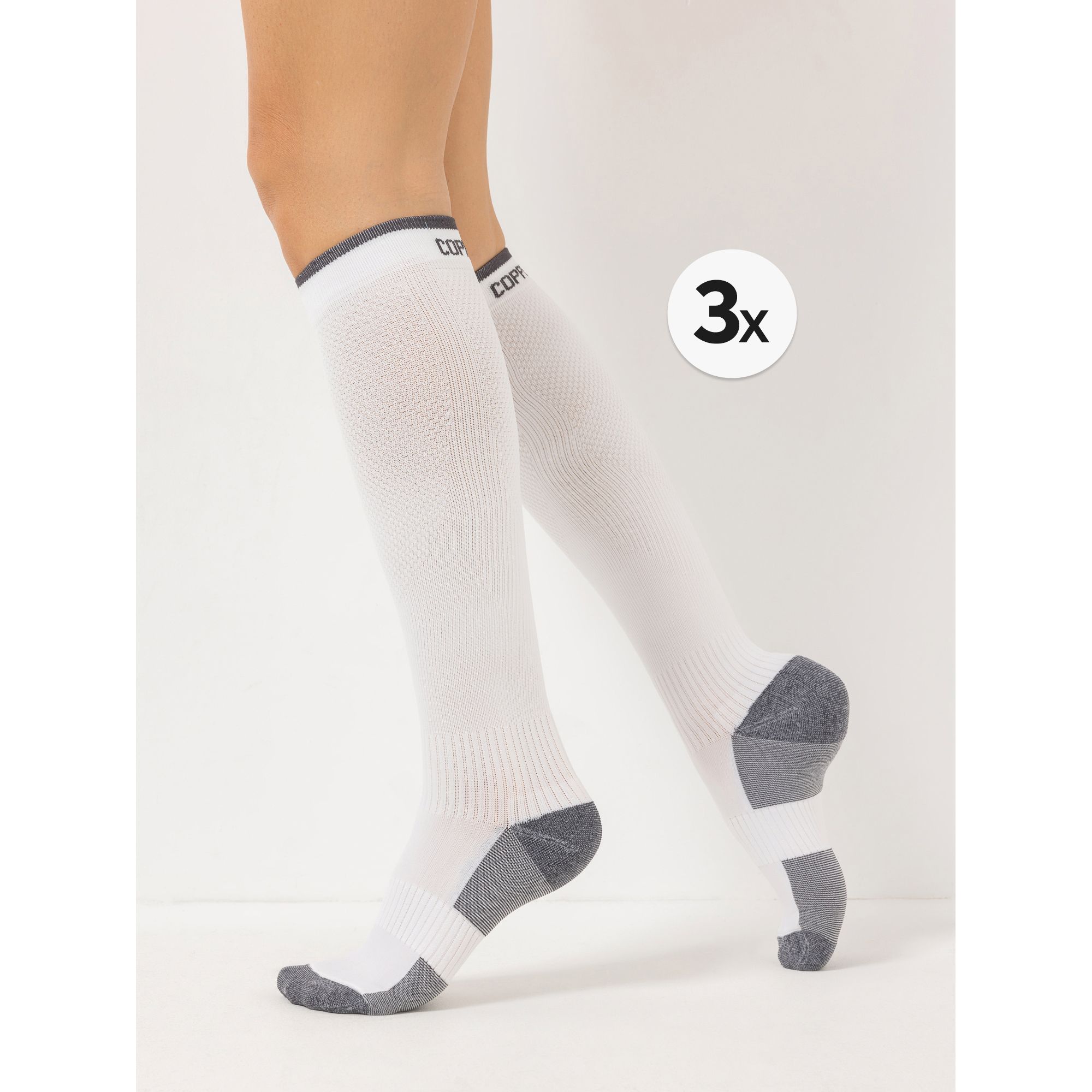 COPPER fit™ Stützstrümpfe kniehoch gepolstertes Fußbett 3 Paar