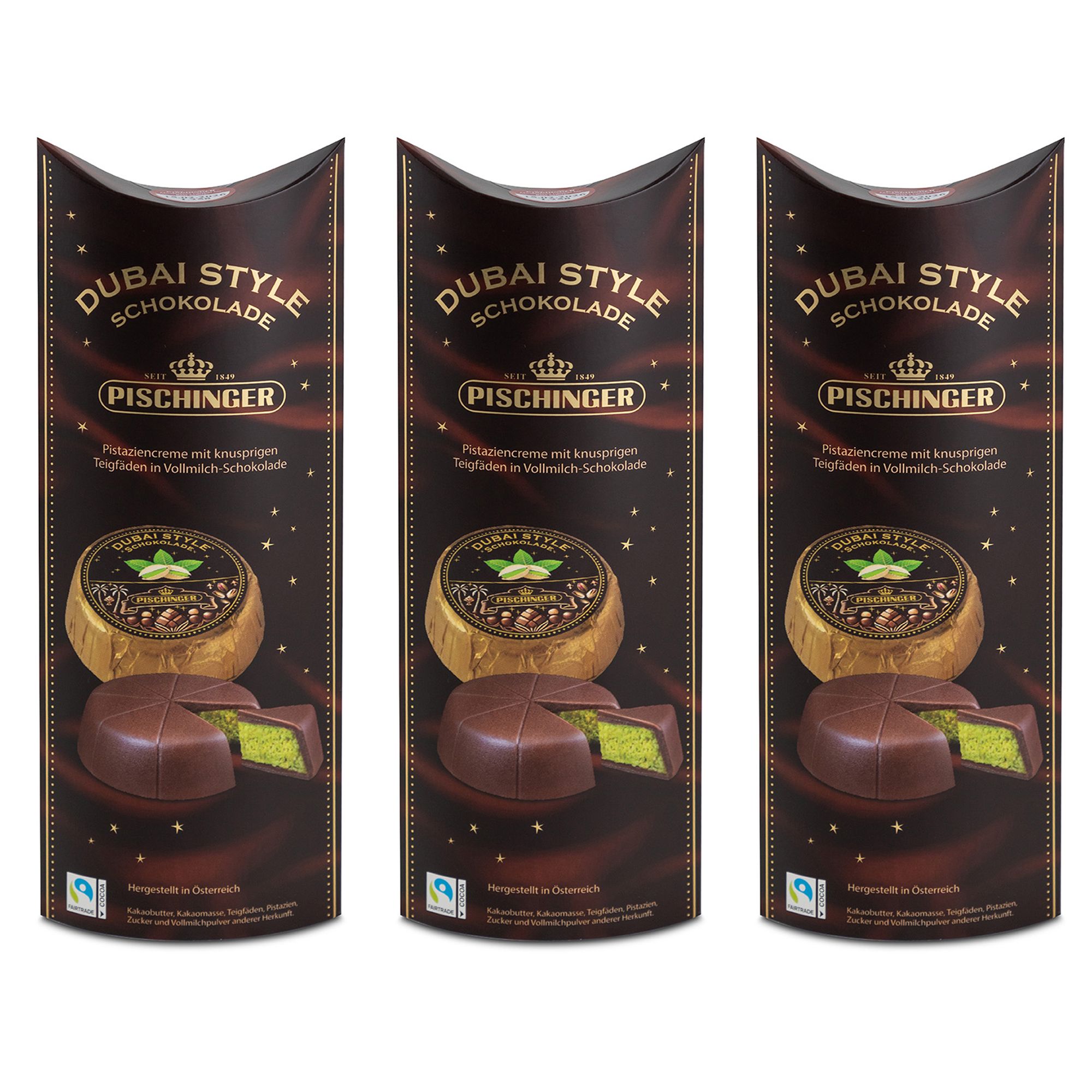 PISCHINGER Dubai Style Törtchen Vollmilchschokolade exklusiv bei QVC Inhalt 405g, 9 Stück