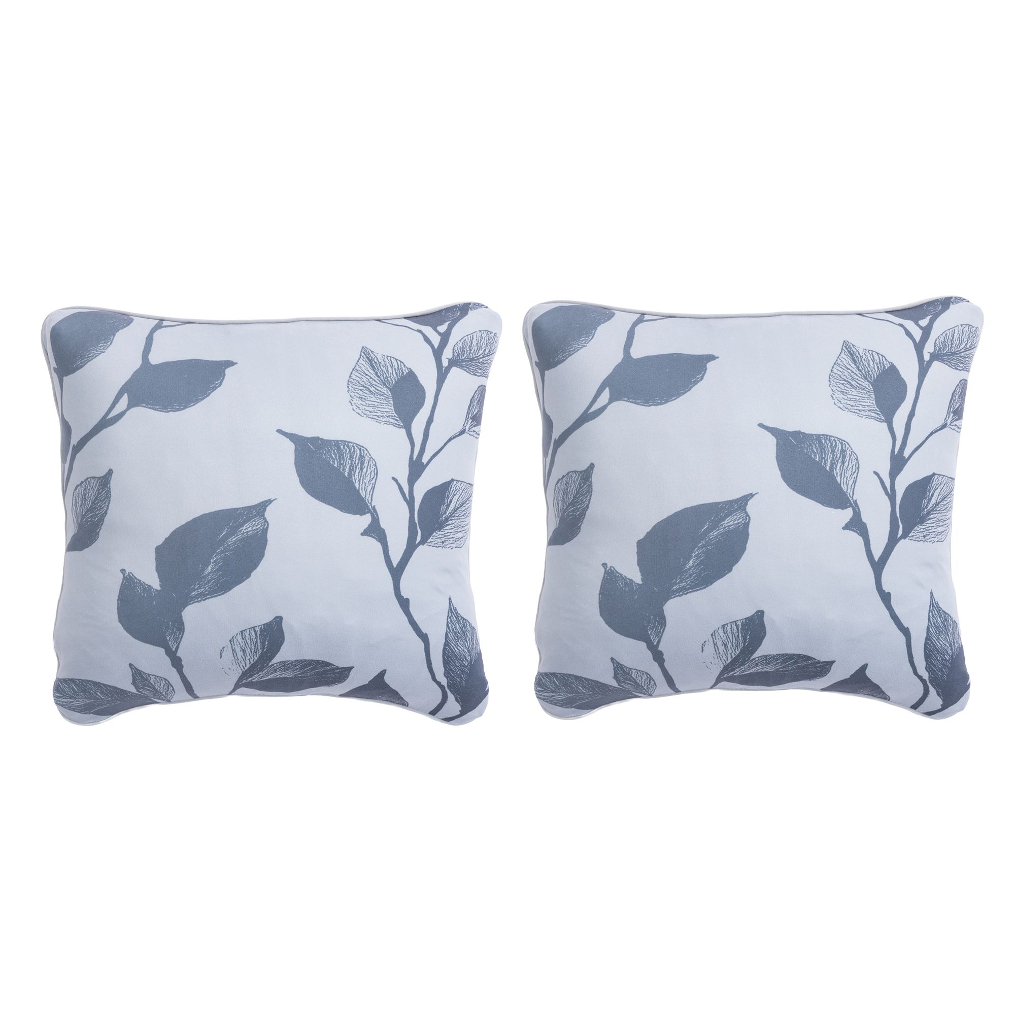 JERYMOOD extra soft 2 Kissenbezüge Blättergrafik Mikrofaser Jersey waschbar, ca. 40x40cm