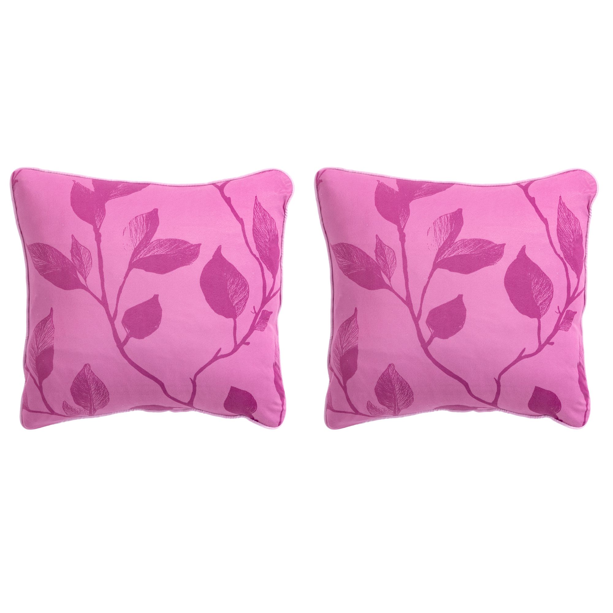 JERYMOOD extra soft 2 Kissenbezüge Blättergrafik Mikrofaser Jersey waschbar, ca. 40x40cm