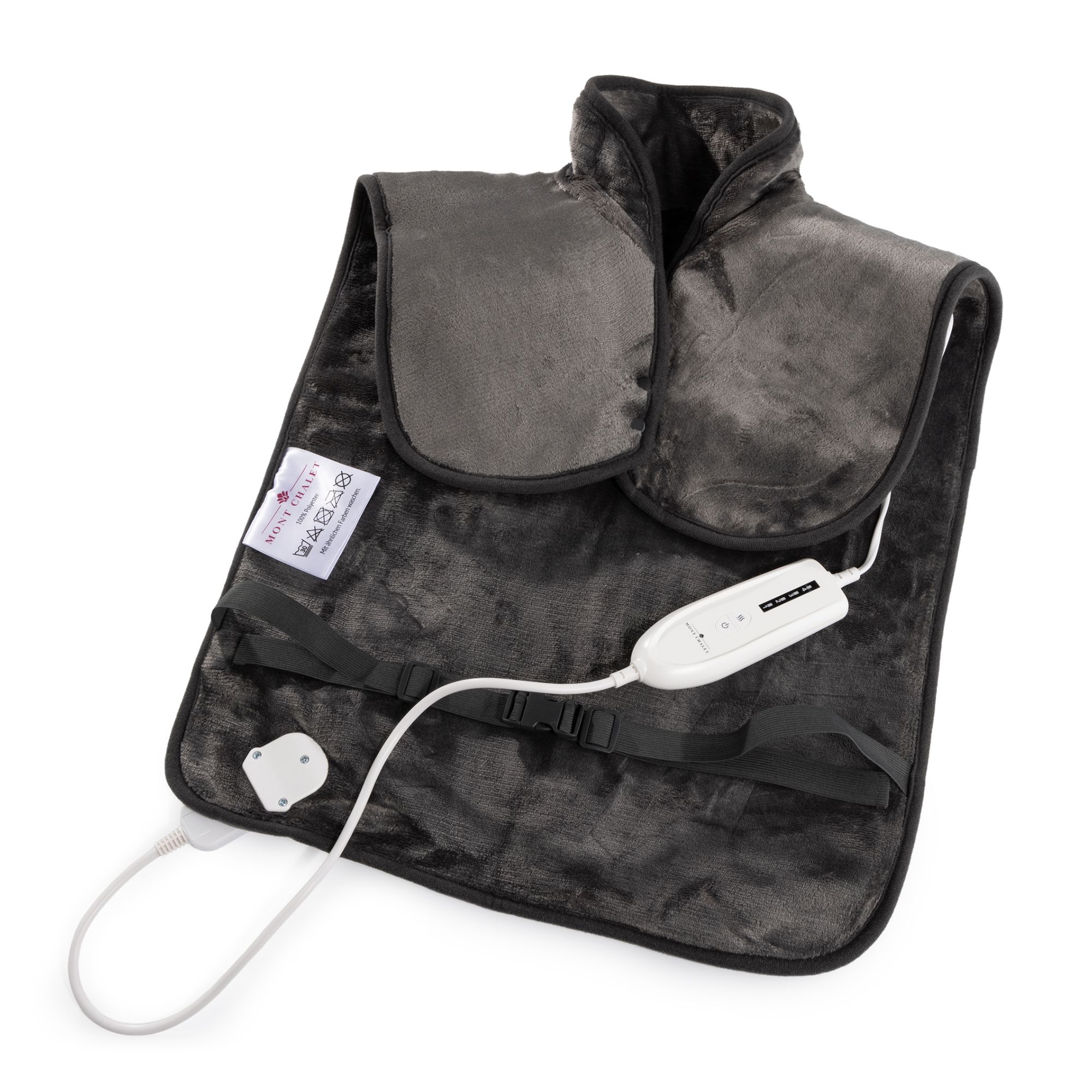 MONT CHALET Nacken-& Rückenwärmer Mikrofaser Chinchilla uni, 4 Heizstufen 1,5-TImer, 61x84cm