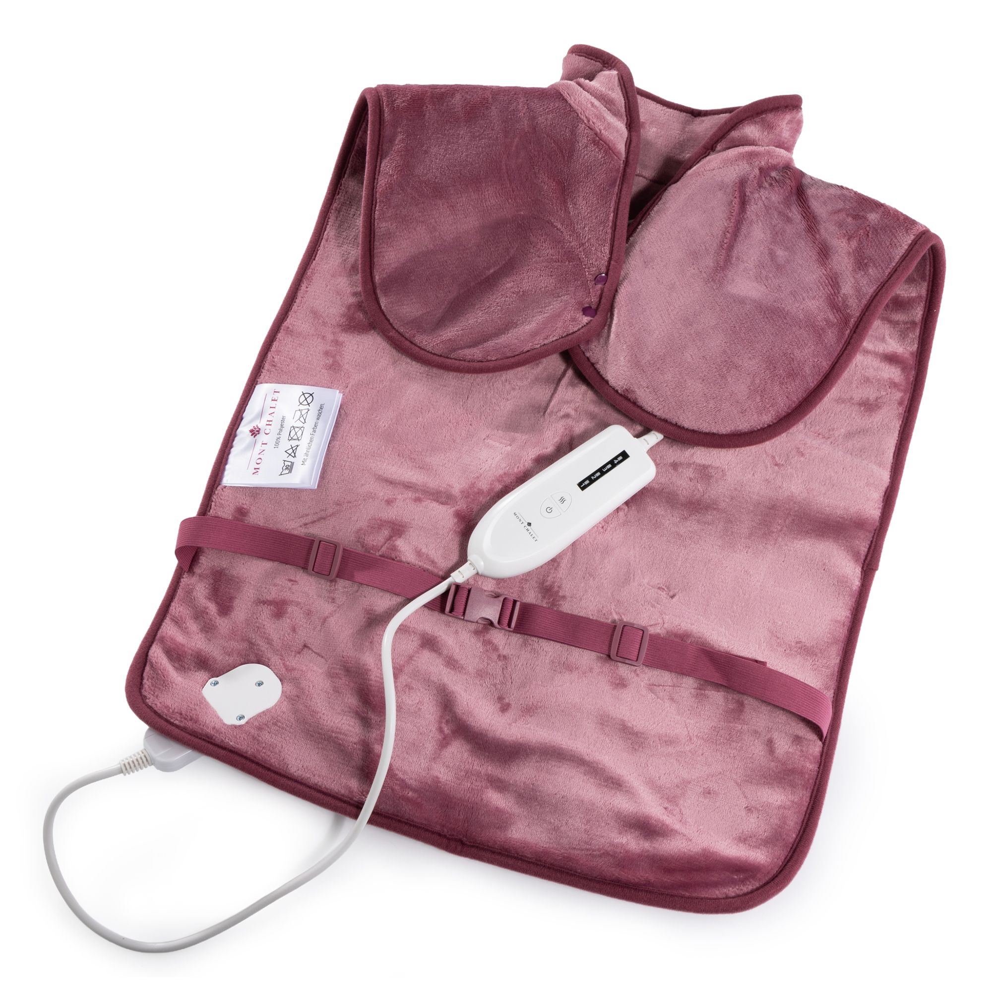 MONT CHALET Nacken-& Rückenwärmer Mikrofaser Chinchilla uni, 4 Heizstufen 1,5-TImer, 61x84cm