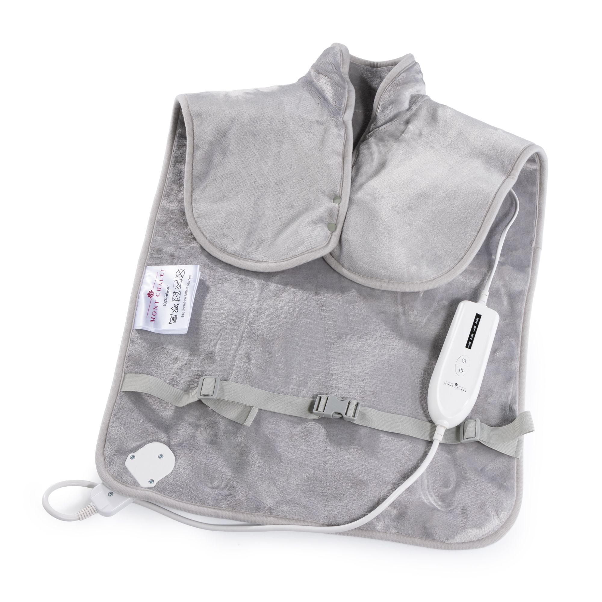 MONT CHALET Nacken-& Rückenwärmer Mikrofaser Chinchilla uni, 4 Heizstufen 1,5-TImer, 61x84cm