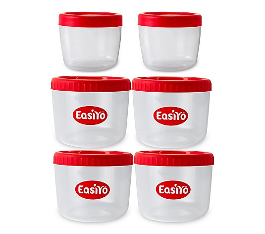 EASIYO Joghurtbehälter für selbstgemachten Joghurt, 6 Stück 4x 500g, 2x 250g