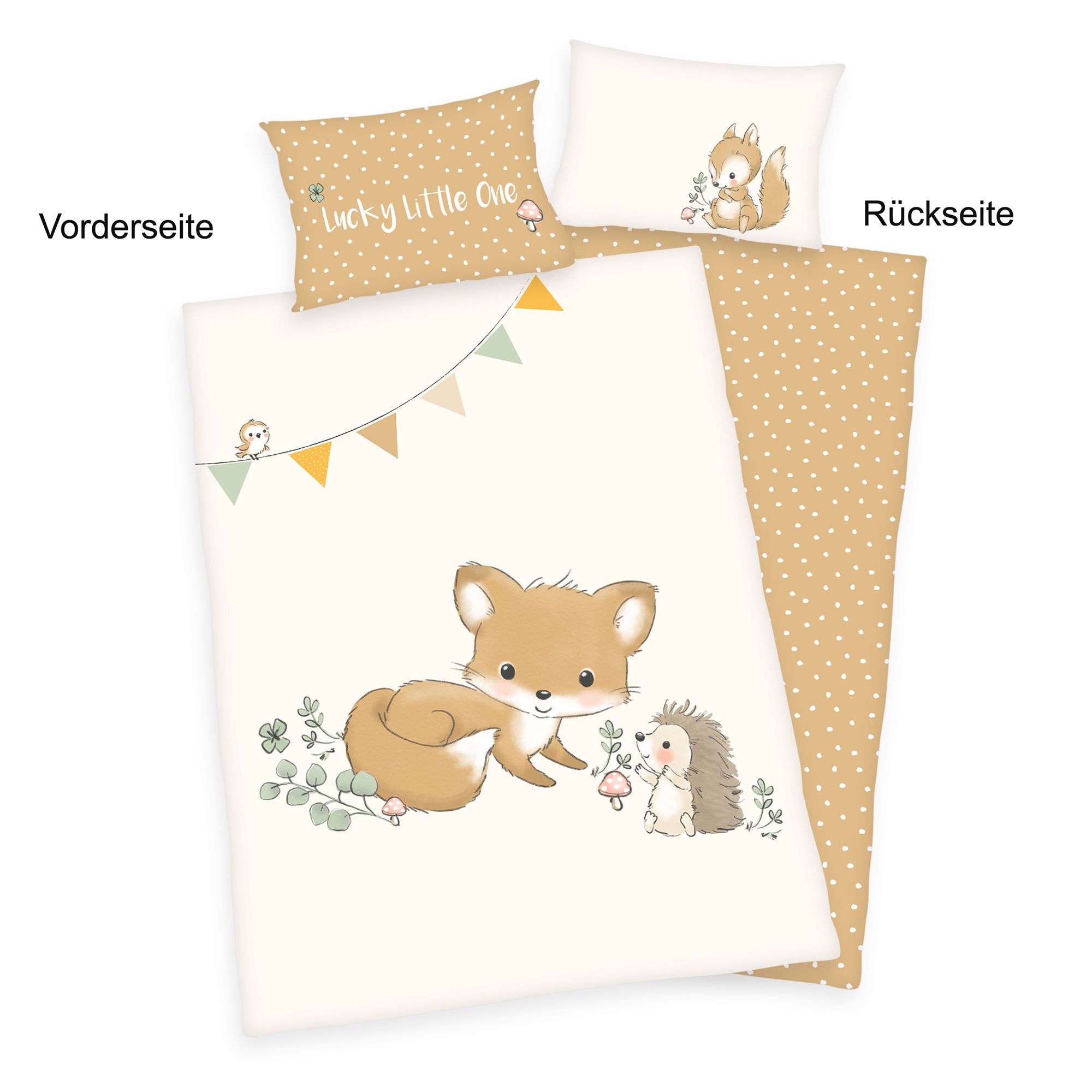 babybest® Wendebettwäsche Waldfreunde Baumwoll Flanell Einzelbett, 2tlg.