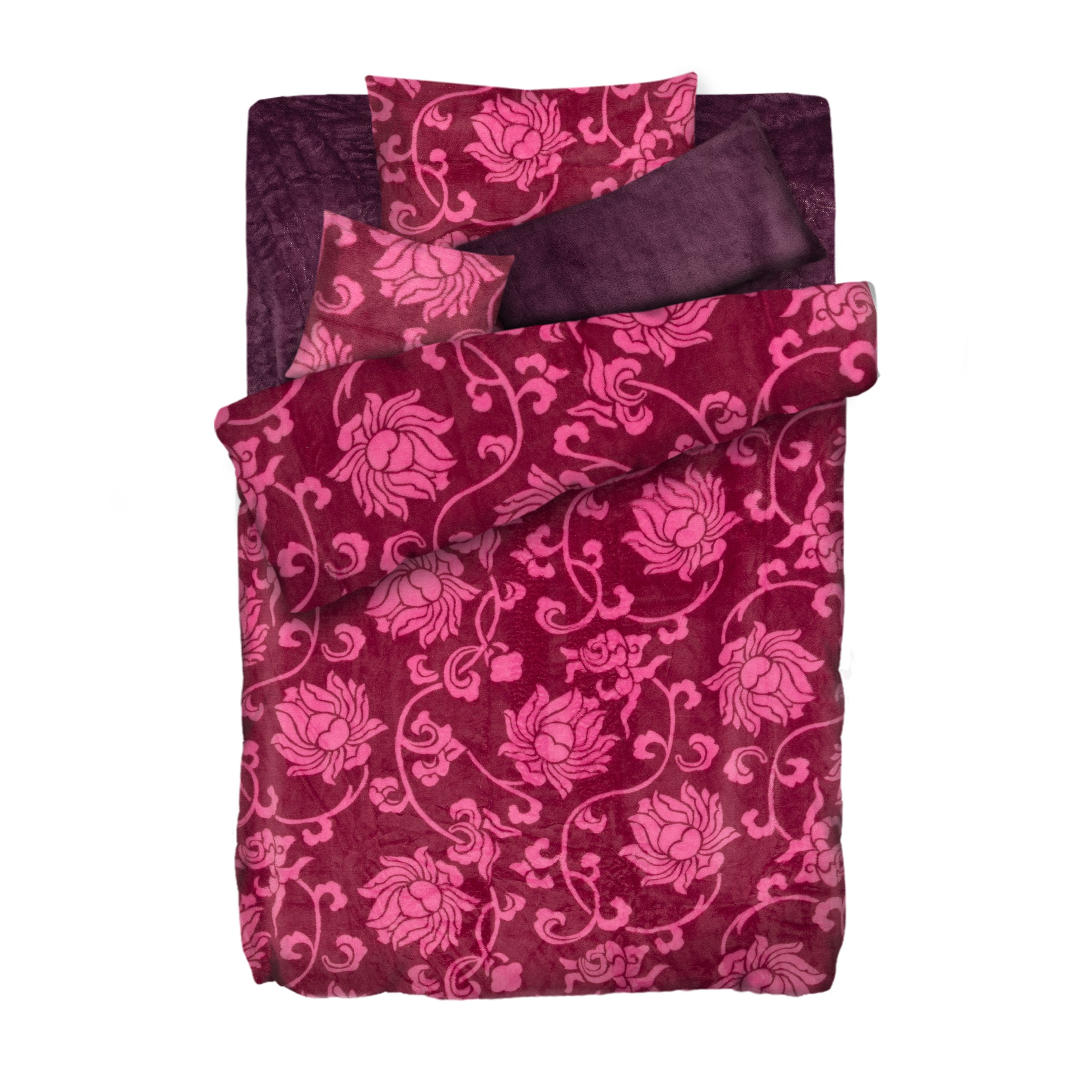 BADIZIO Classic Bettwäsche Ranken Mikrofaser Plüsch Einzelbett, 5tlg.
