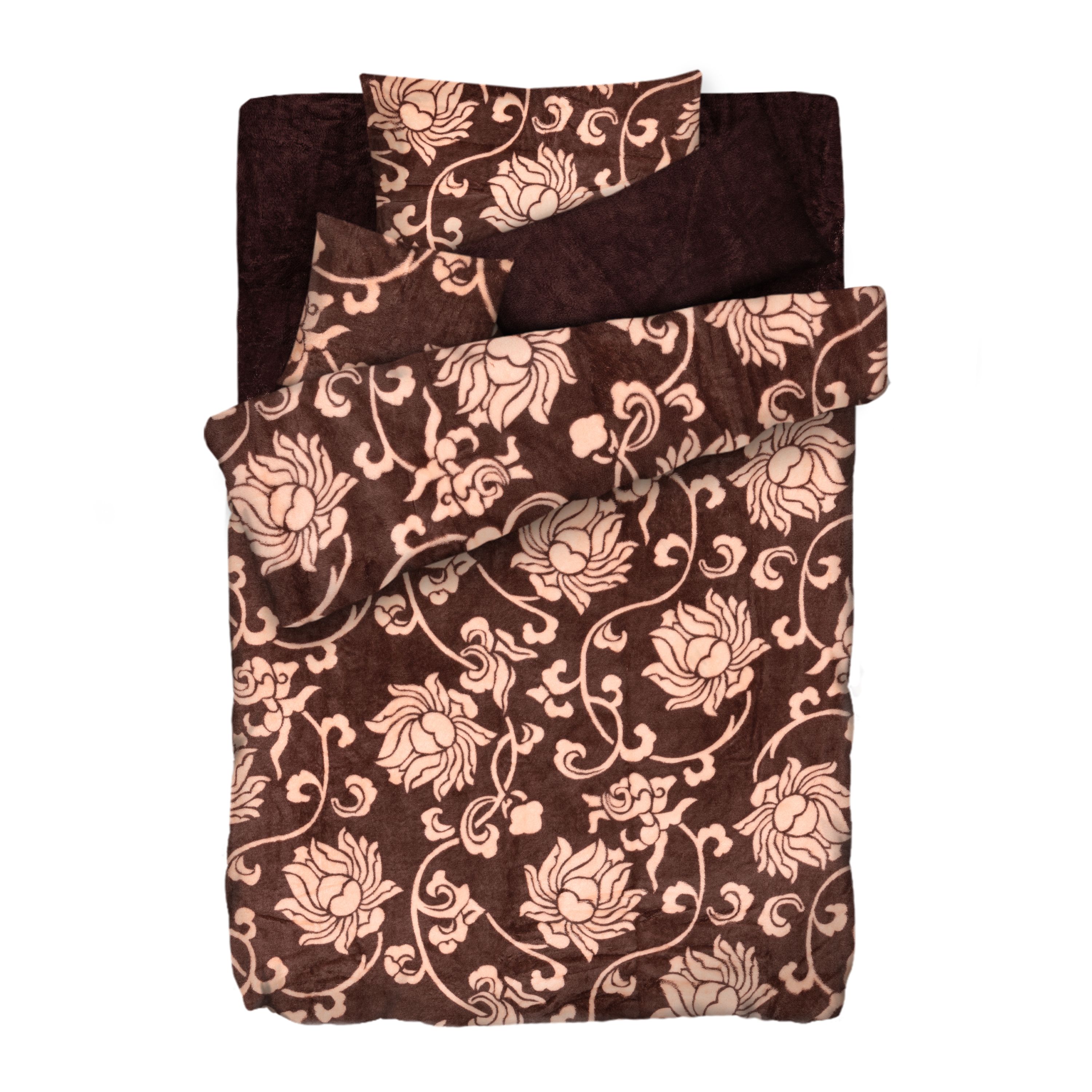 BADIZIO Classic Bettwäsche Ranken Mikrofaser Plüsch Einzelbett, 5tlg.
