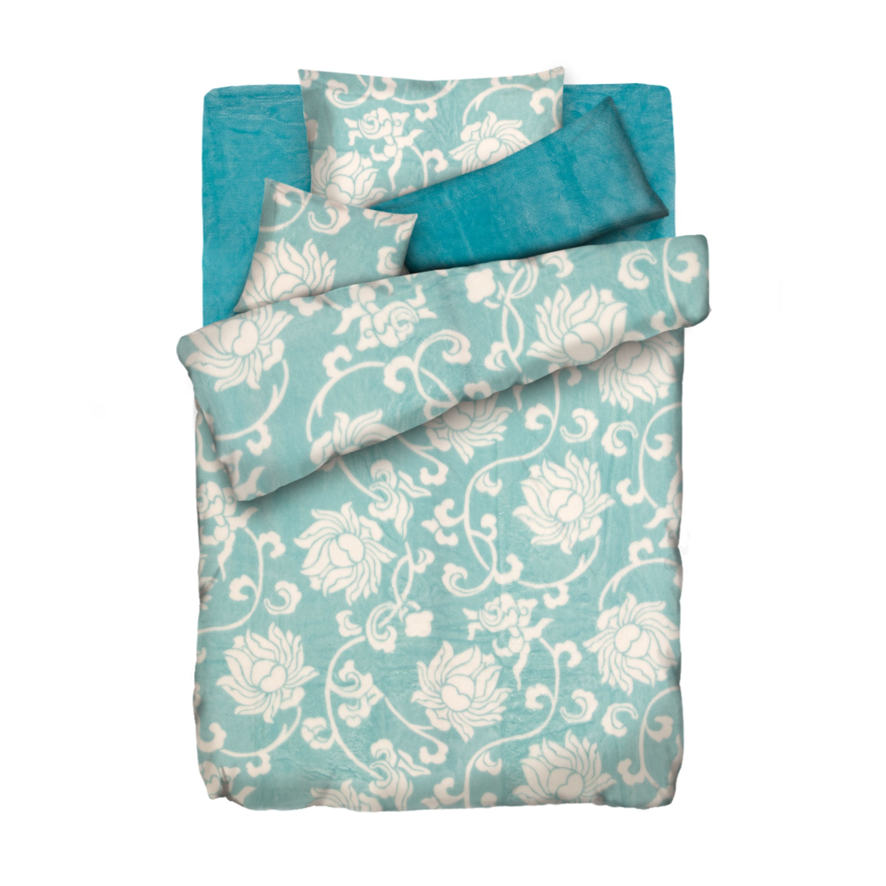 BADIZIO Classic Bettwäsche Ranken Mikrofaser Plüsch Einzelbett, 5tlg.