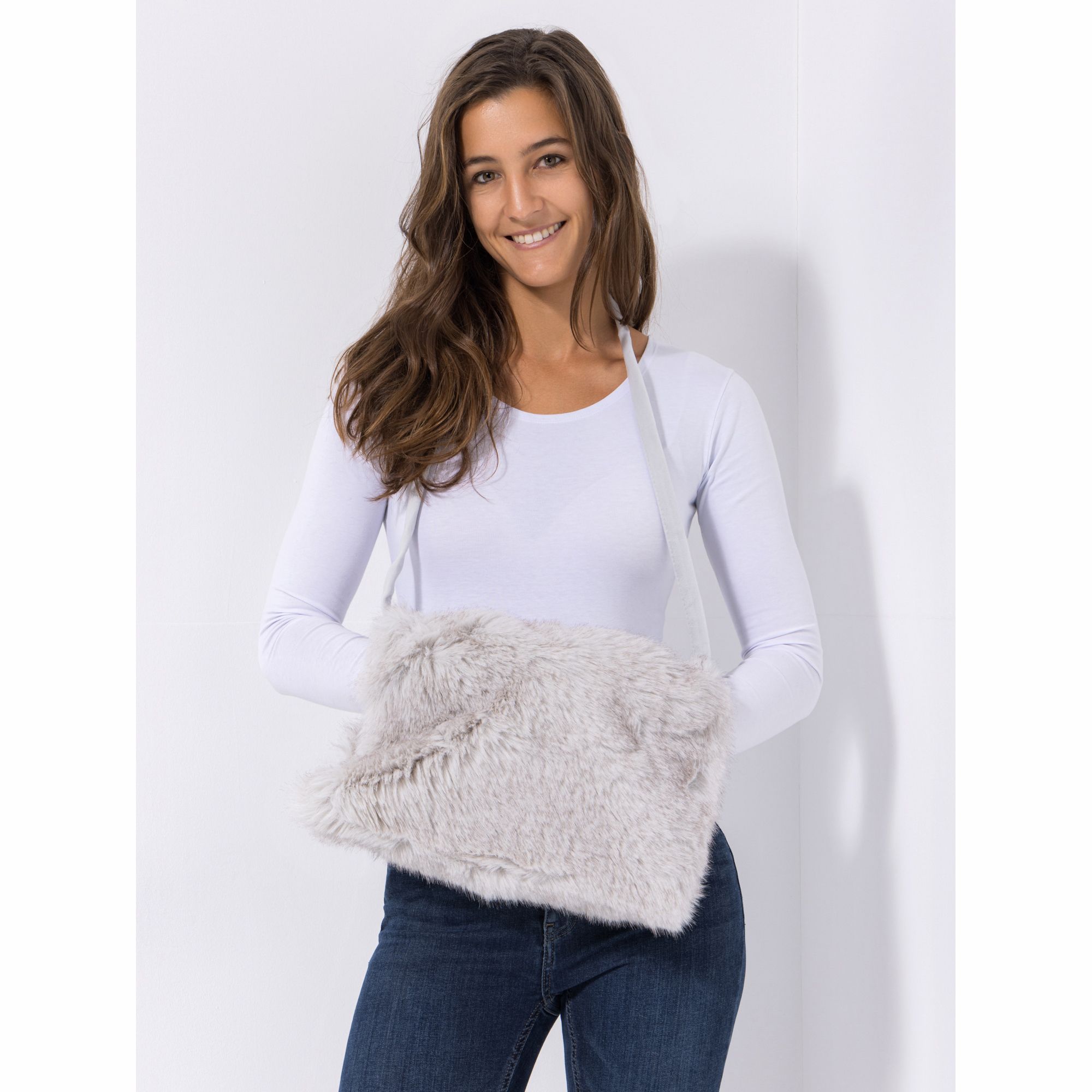 MONT CHALET Muff Webpelz-Fellimitat Mikrofaser one size, ca. 25x35cm