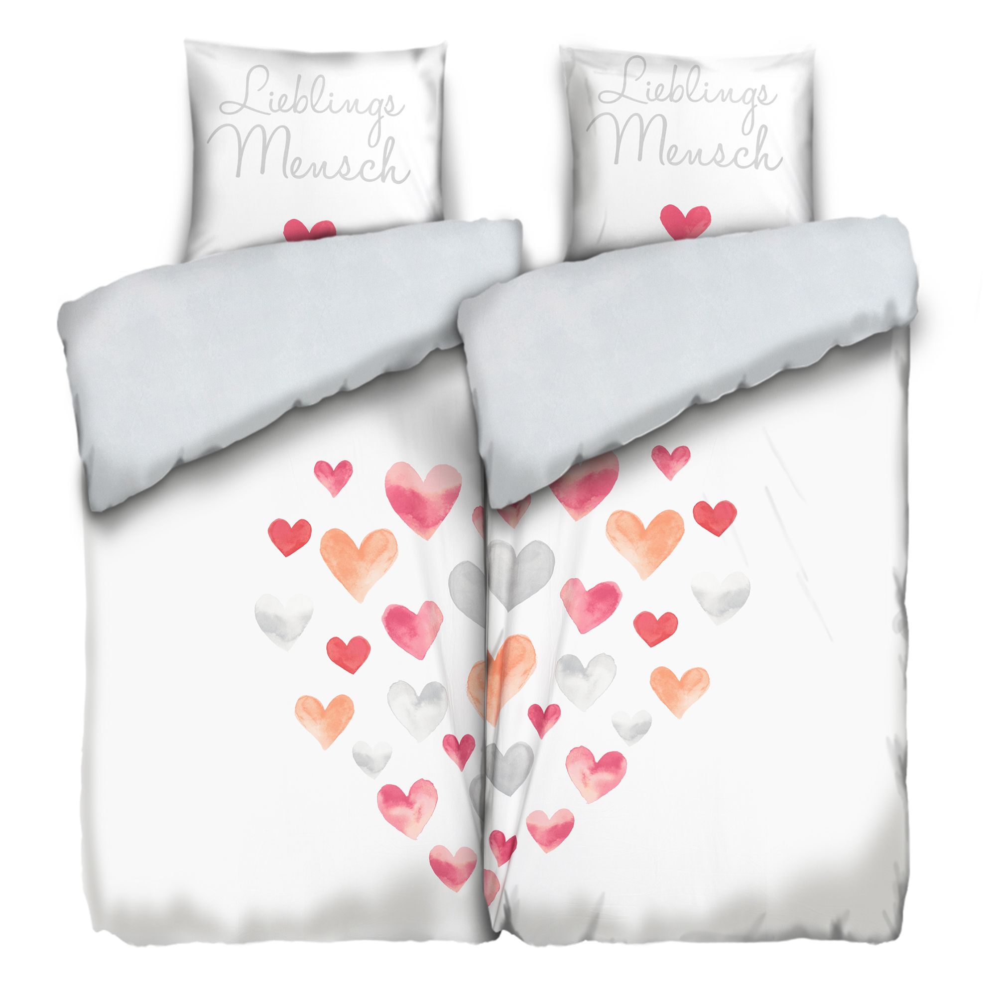 JERYMOOD Wendebettwäsche Partnerbettwäsche Mikrofaser Jersey Doppelbett, 4tlg