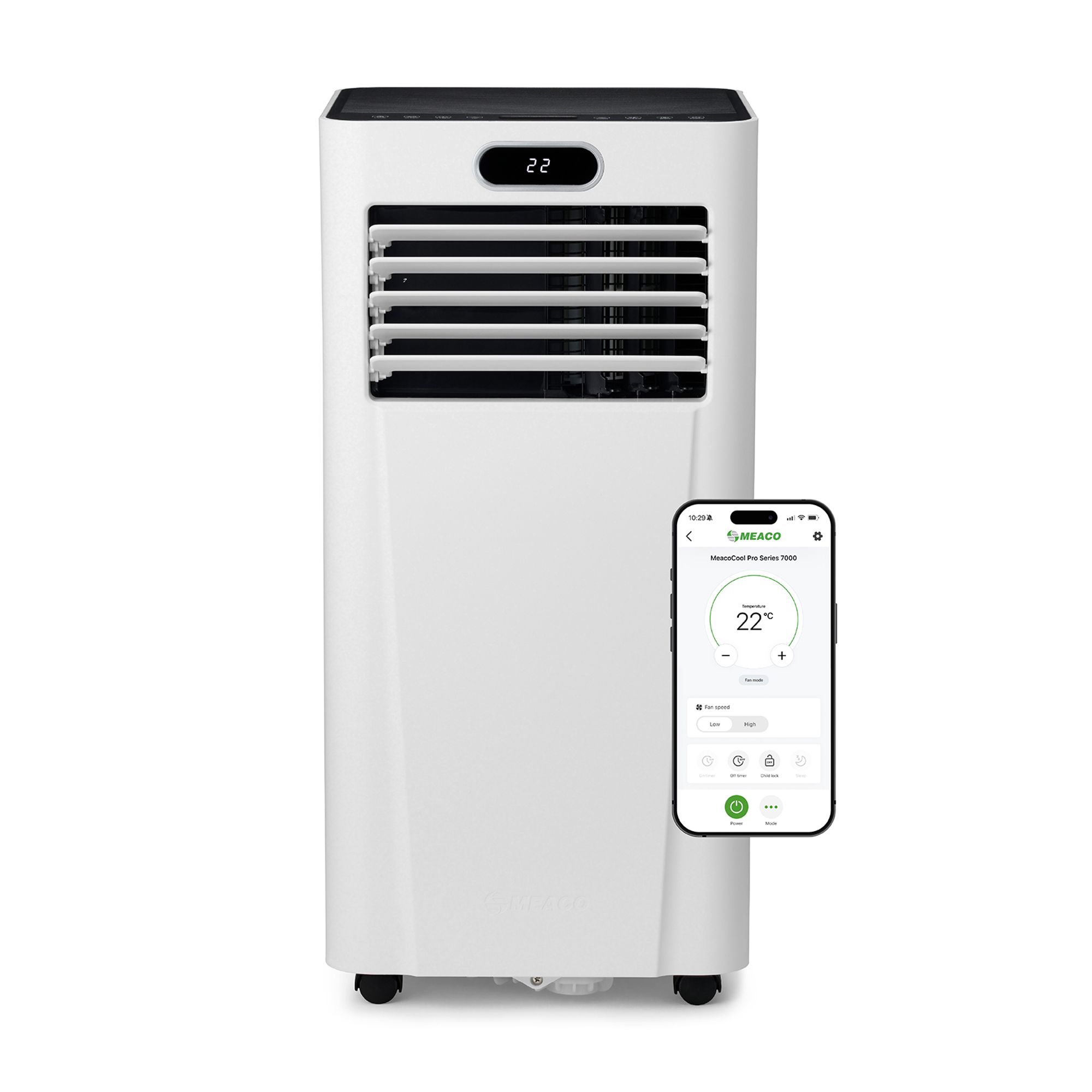 MEACO Pro Series 7000 Klimaanlage mit Rollen inkl. Fernbedienung