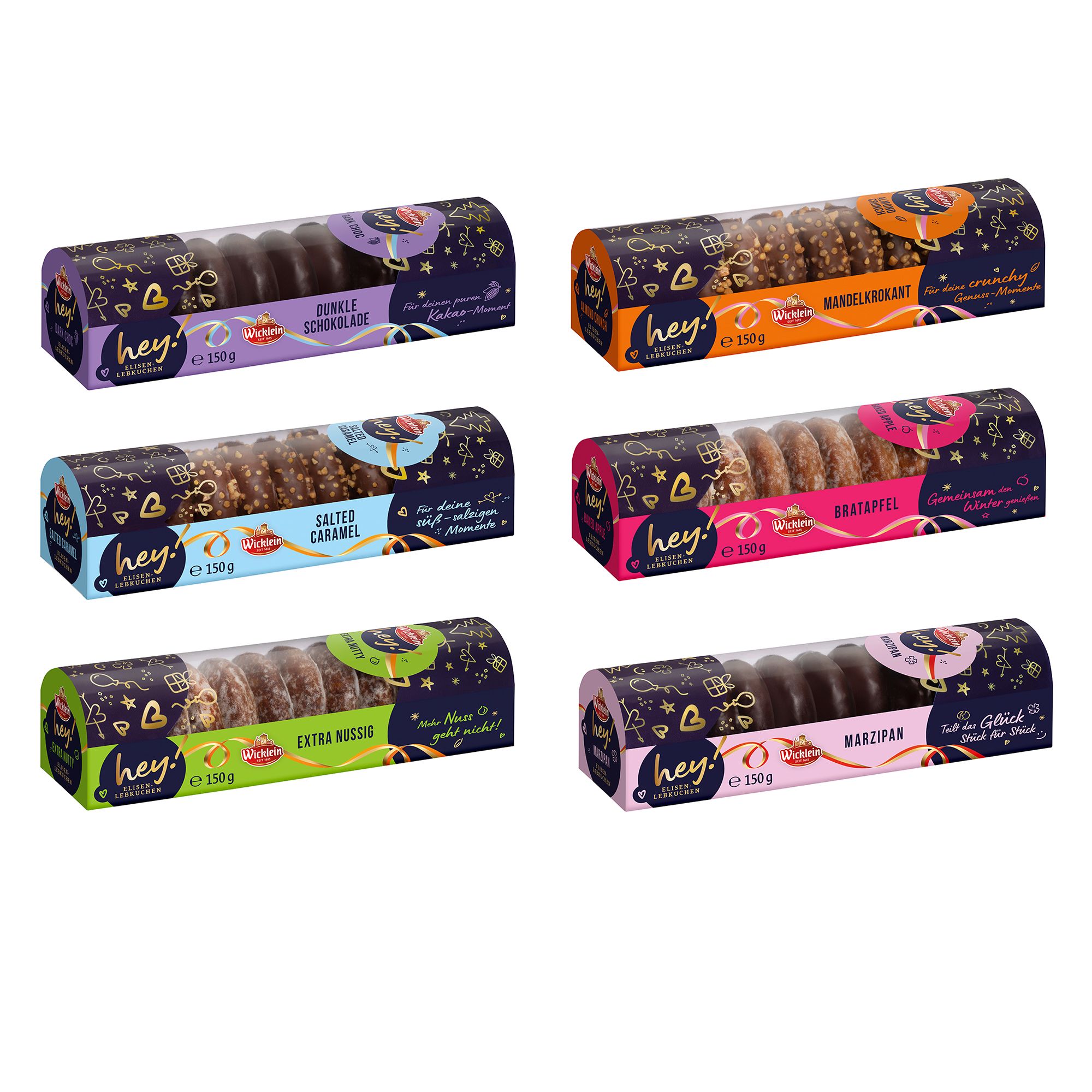 WICKLEIN Hey Mini Elisen Paket Oblaten Lebkuchen 6 versch. Sorten Inhalt 900g