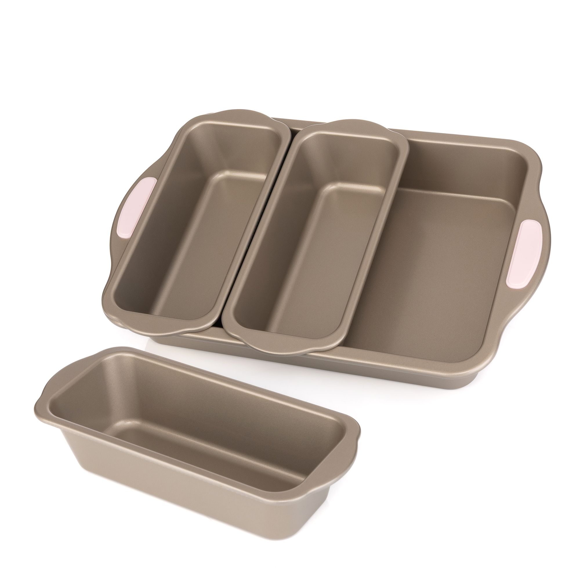 TASTINI Auflaufformen-Set 4tlg., nestbar 1 große Form mit 3 Einsätzen