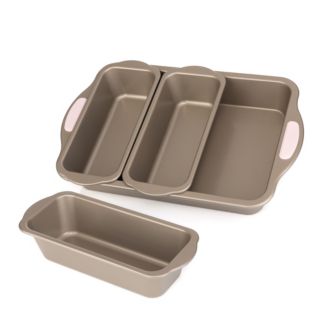 TASTINI Auflaufformen-Set 4tlg., nestbar 1 große Form mit 3 Einsätzen