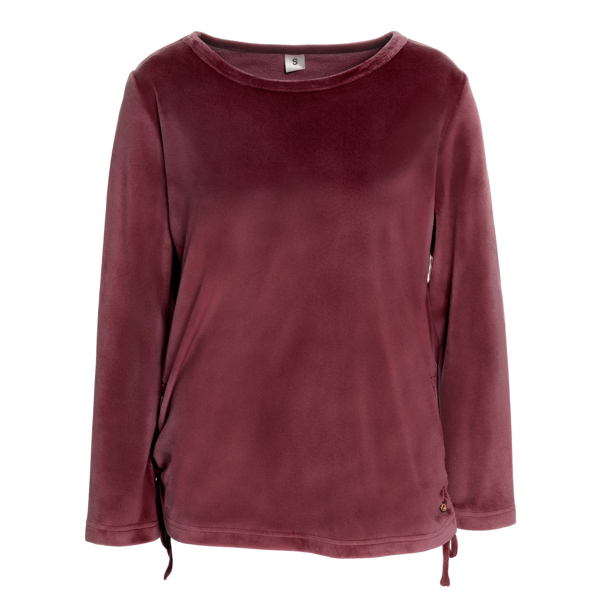 MONT CHALET Damen-Pullover seitliche Raffung Mikrofaser Samtfell schmale Form