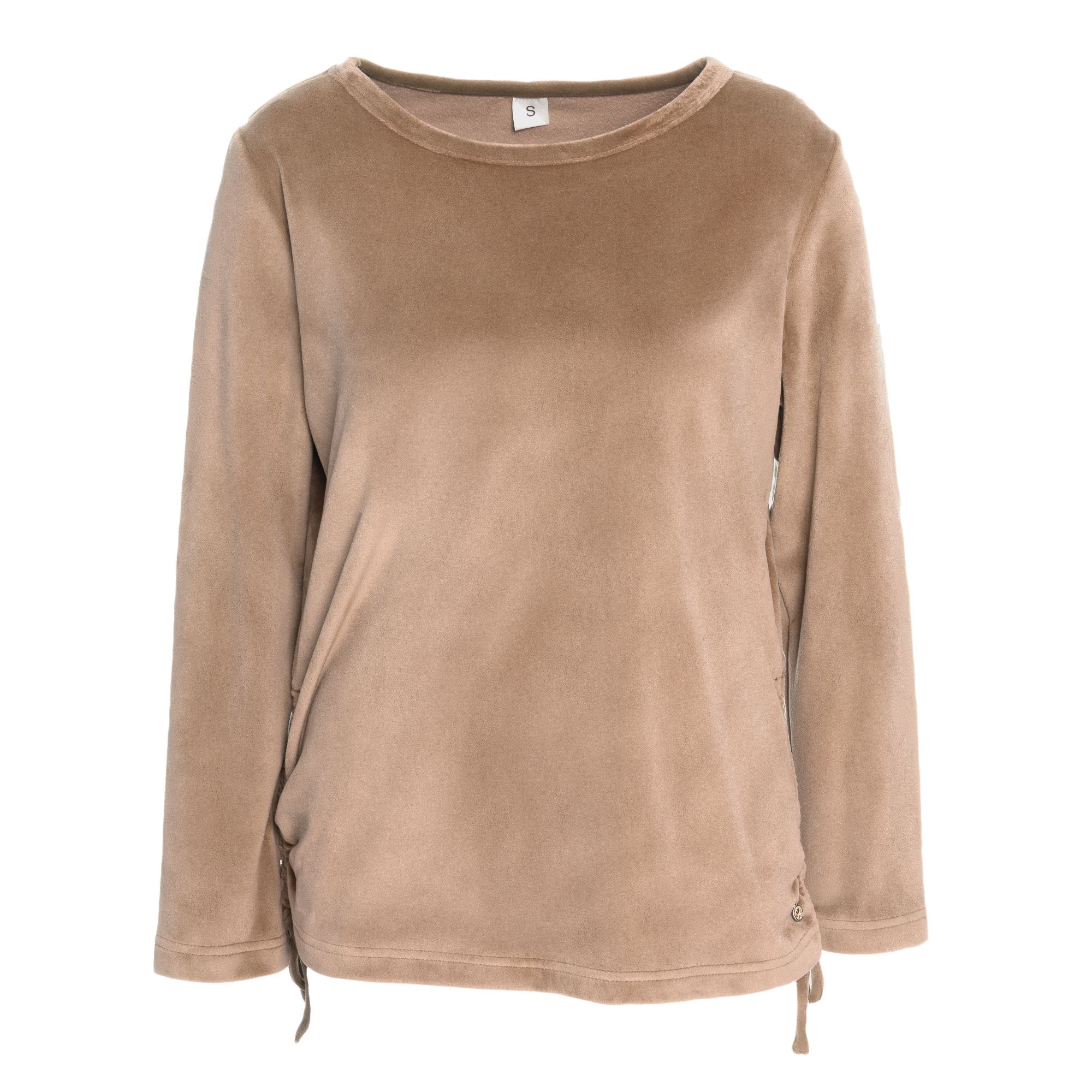 MONT CHALET Damen-Pullover seitliche Raffung Mikrofaser Samtfell schmale Form