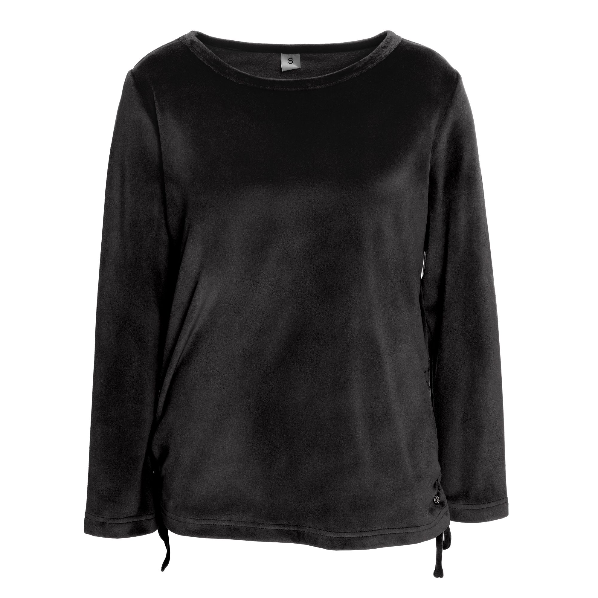 MONT CHALET Damen-Pullover seitliche Raffung Mikrofaser Samtfell schmale Form