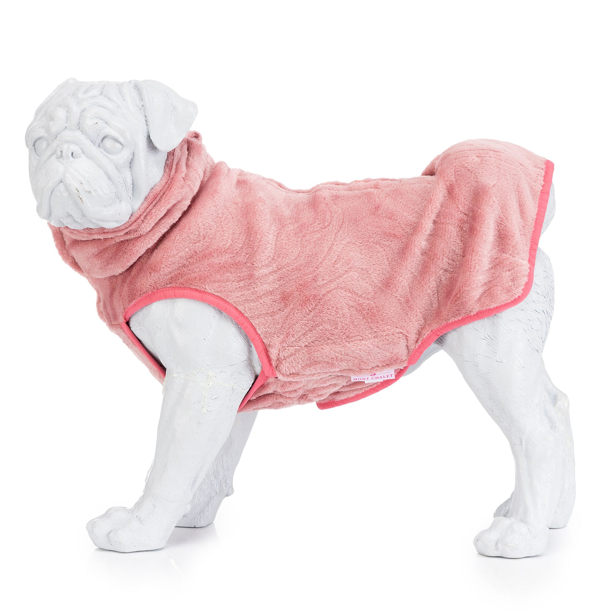 MONT CHALET Hunde-Pullover Klettverschlüsse Mikrofaser Chinchilla 2-Wege-RV, waschbar