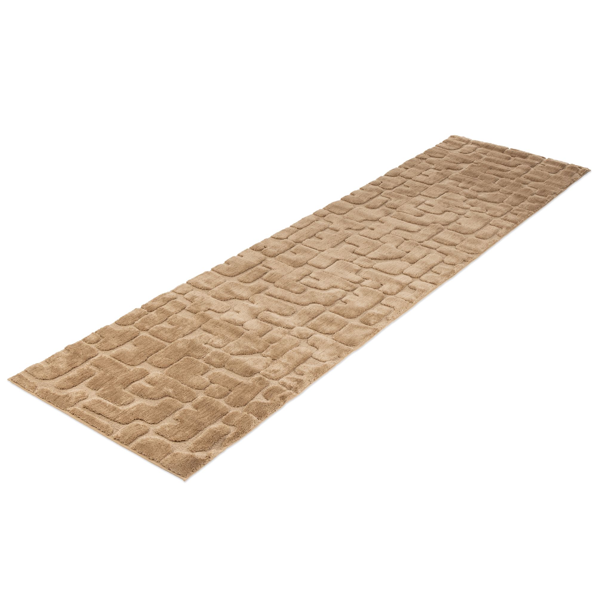 CASA FONDO 1 Läufer Hoch-/Tiefstruktur HeiQ-Ausrüstung Samt-Paspel, 80x300cm