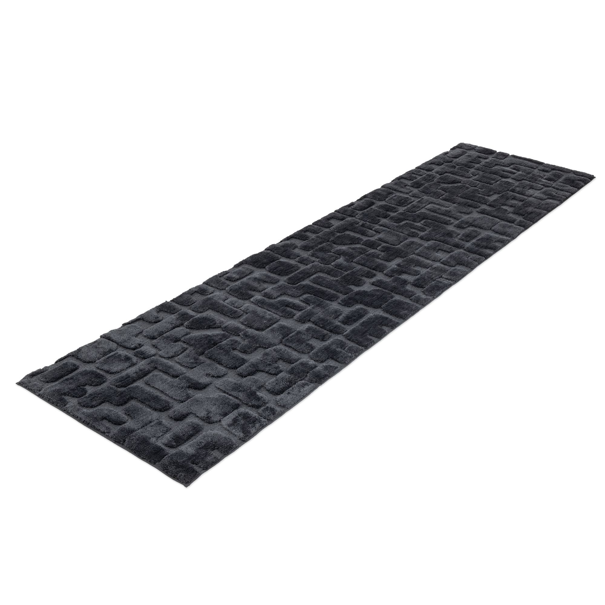 CASA FONDO 1 Läufer Hoch-/Tiefstruktur HeiQ-Ausrüstung Samt-Paspel, 80x300cm