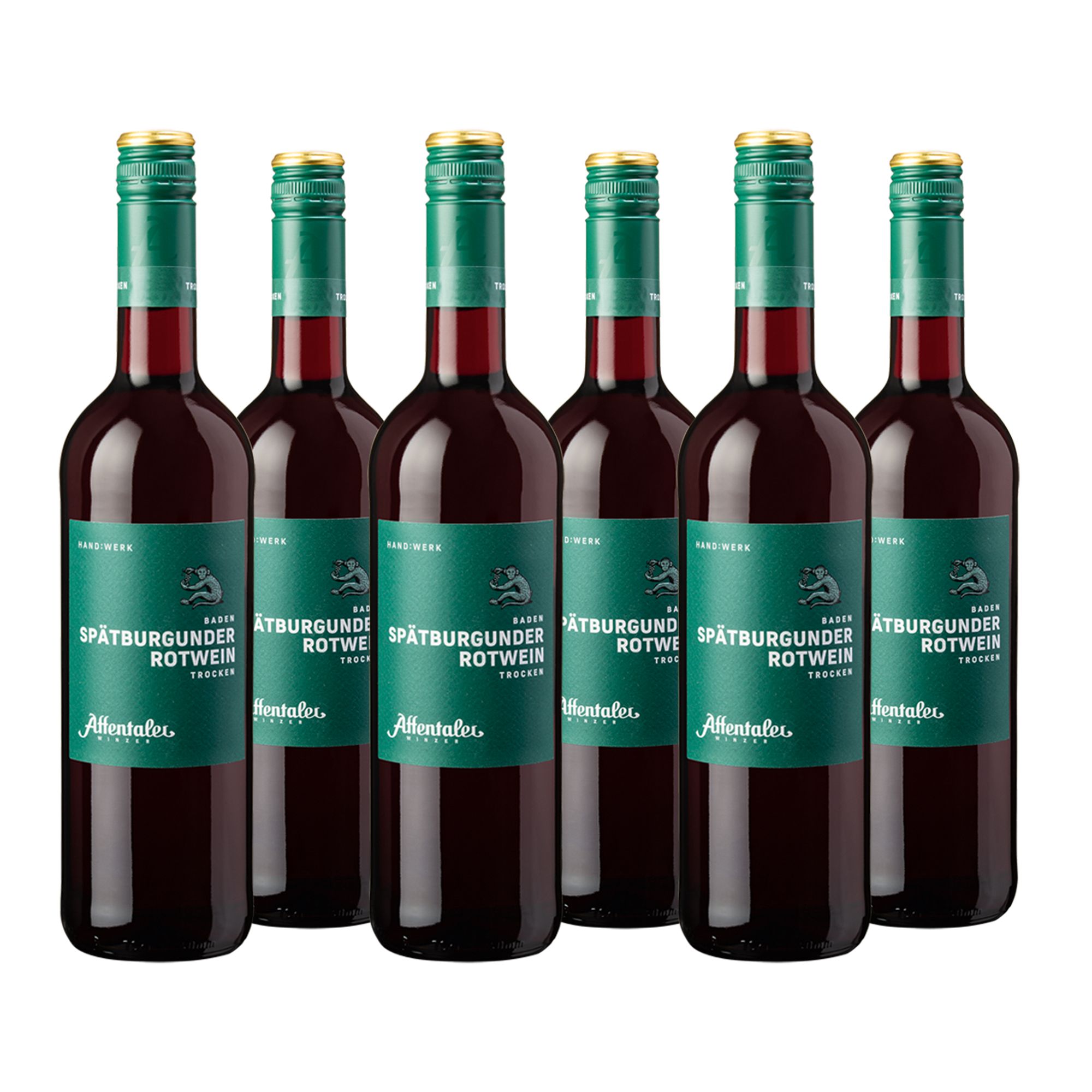 AFFENTALER WEIN Spätburgunder Rotwein feinherb oder trocken JG 2025 Inhalt 6x 0,75l